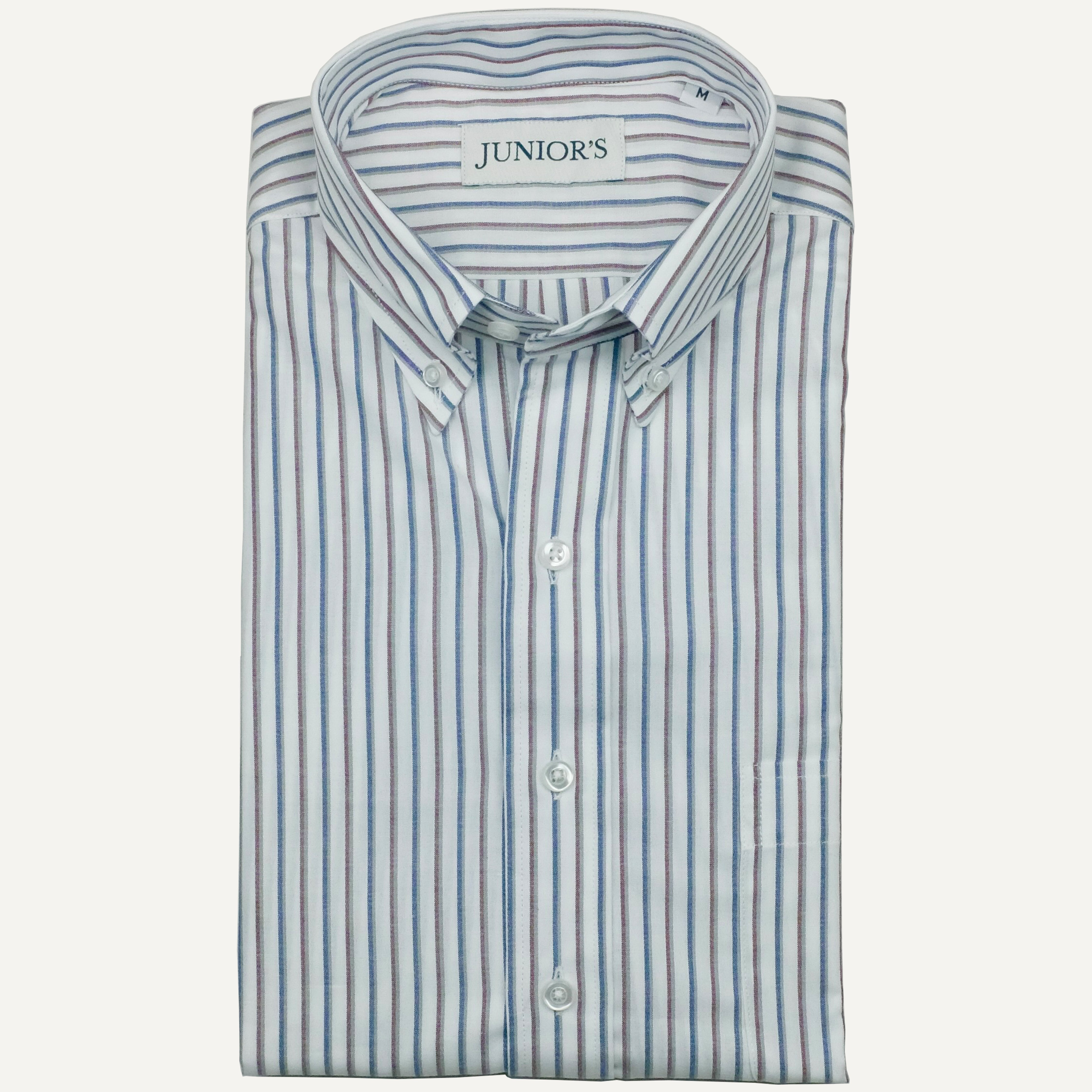 Burgundy, Blue & Grey Stripe Button-Down Sport Shirt Burgundy, Blue & Grey Stripe Button-Down Sport Shirt