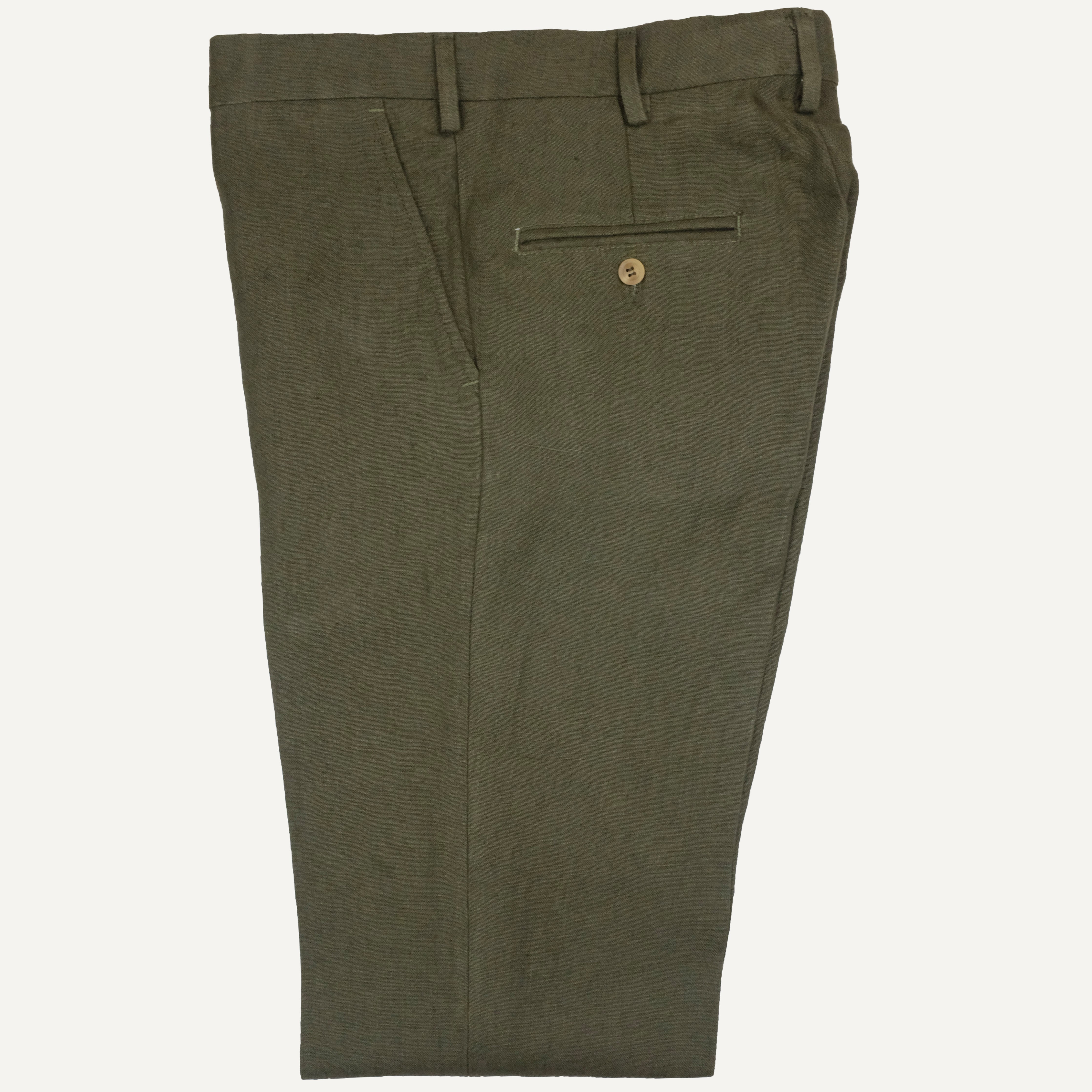 Dark Olive Linen Trouser