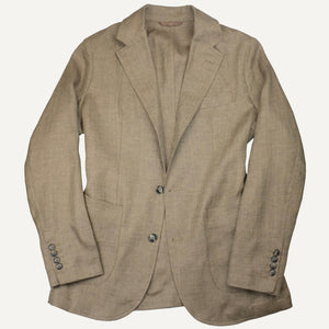 Tan Herringbone Linen Soft Coat