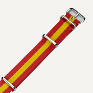 Red & Yellow Stripe NATO Watch Strap - 18mm