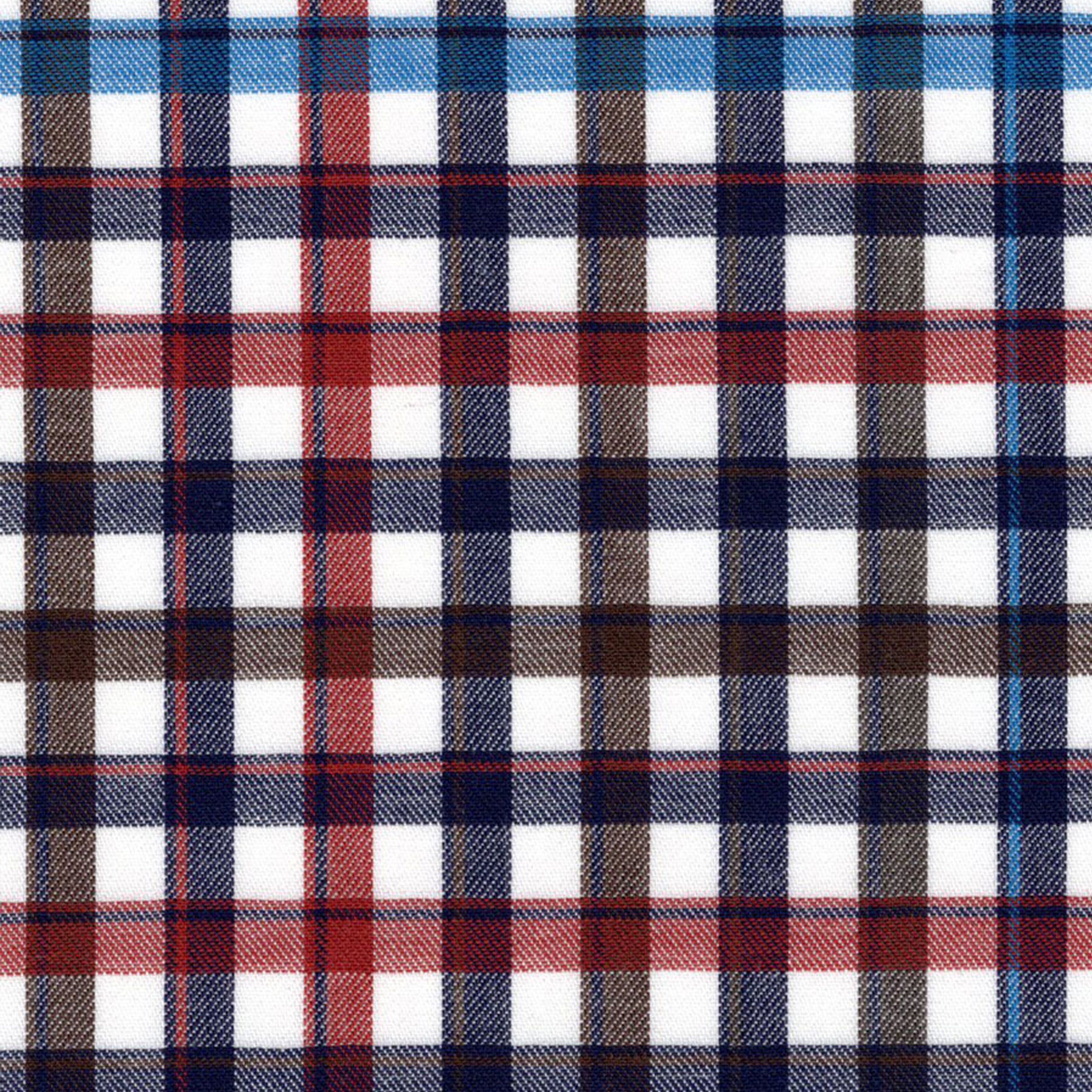 Navy, Brown & Red Tattersall Check - Made-to-Order Shirt