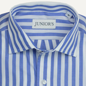 Blue Awning Stripe Spread Collar Sport Shirt