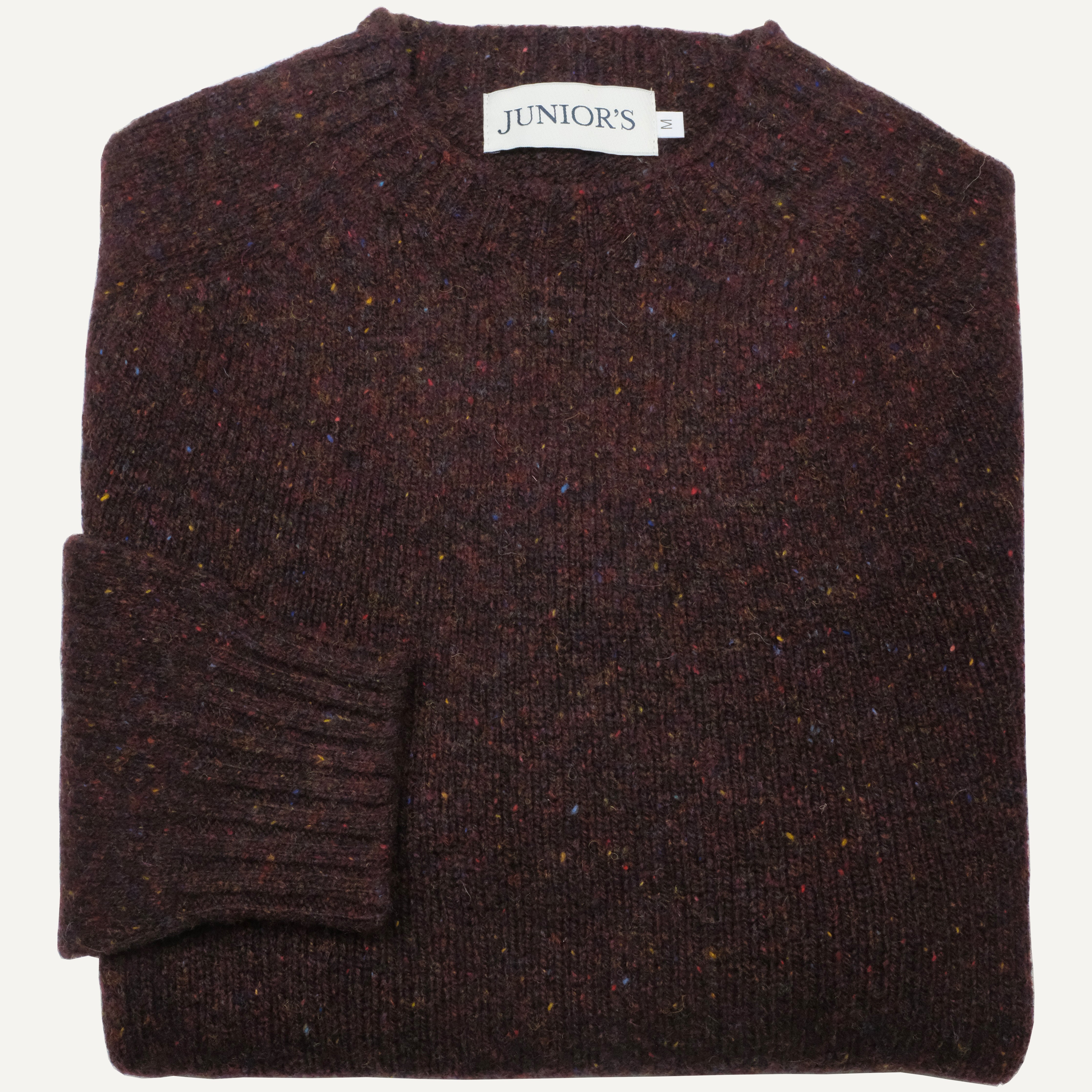 Bordeaux Nep Scottish Shetland Crewneck Sweater