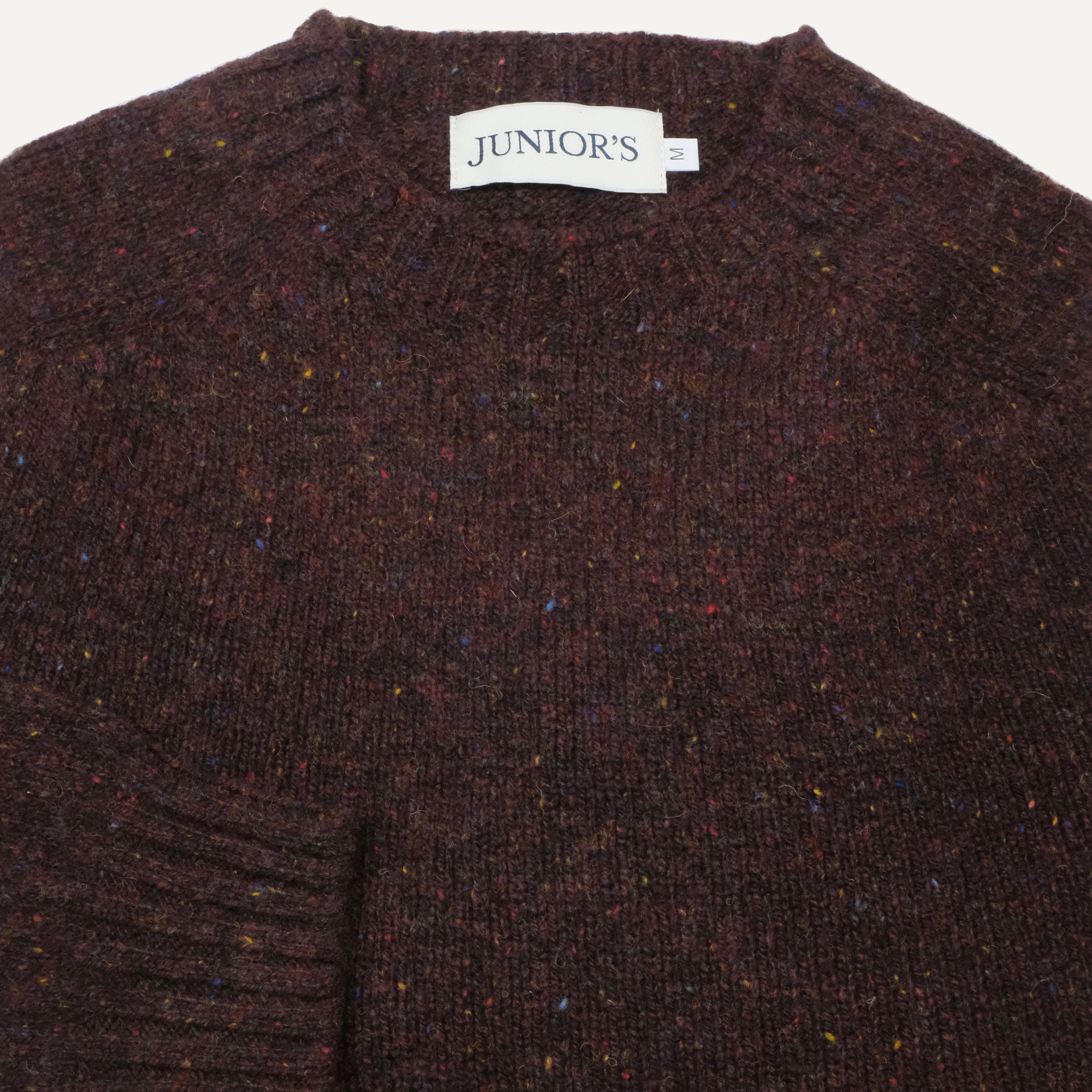 Bordeaux Nep Scottish Shetland Crewneck Sweater