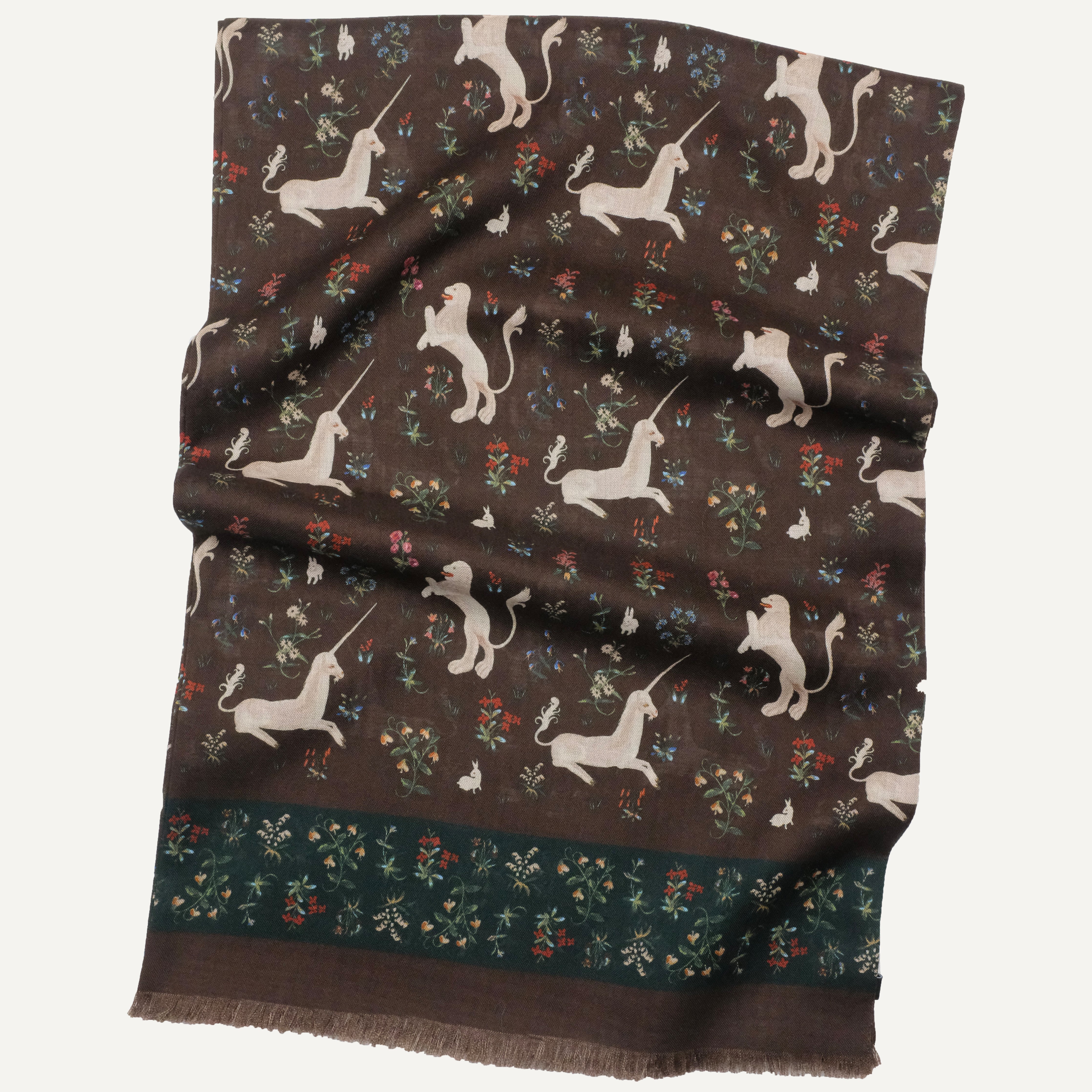 Brown Mughal Print Scarf