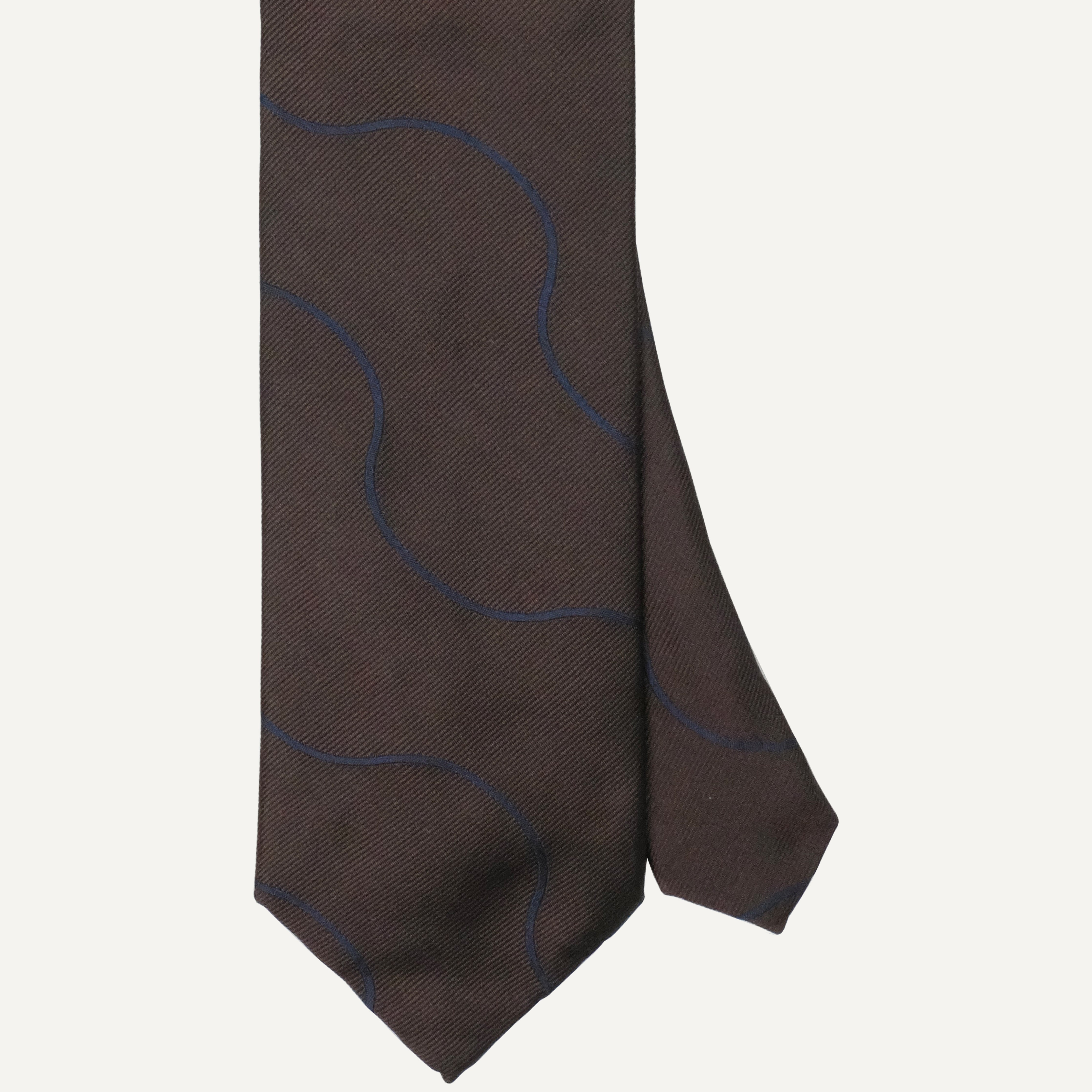 Brown Curved Stripe Tie