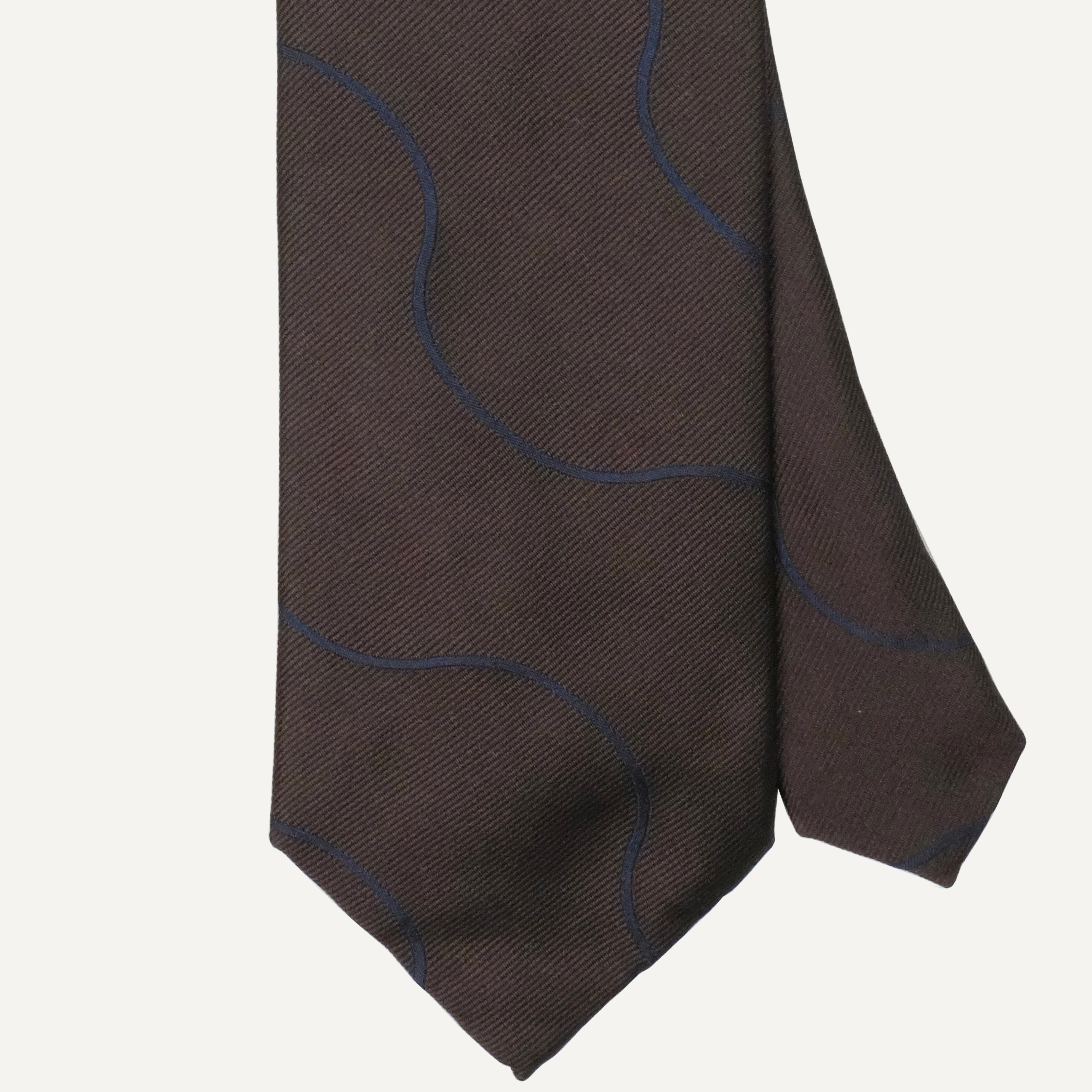 Brown Curved Stripe Tie