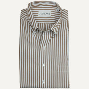 Brown Stripe Button-Down Sport Shirt
