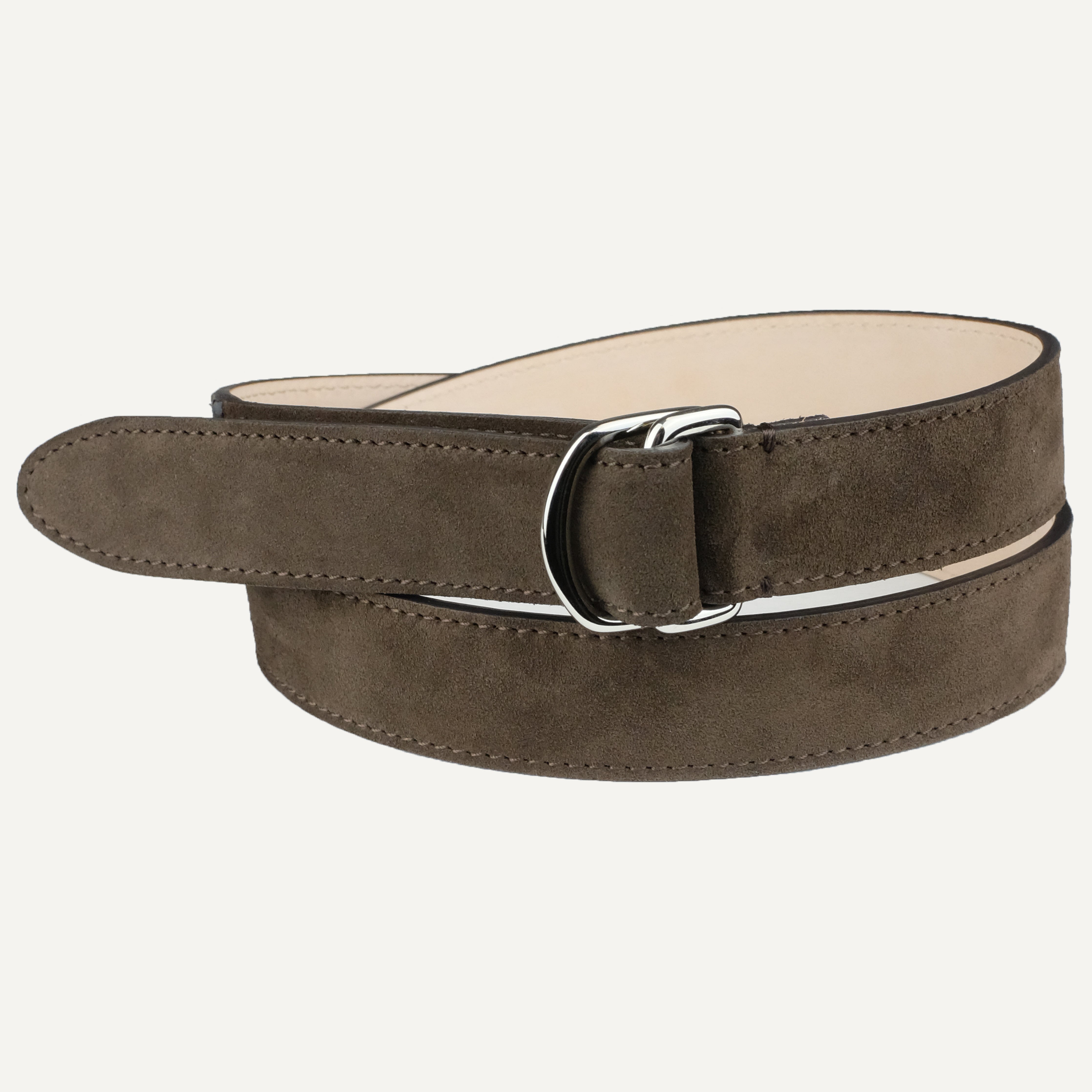 Brown Suede D-Ring Belt