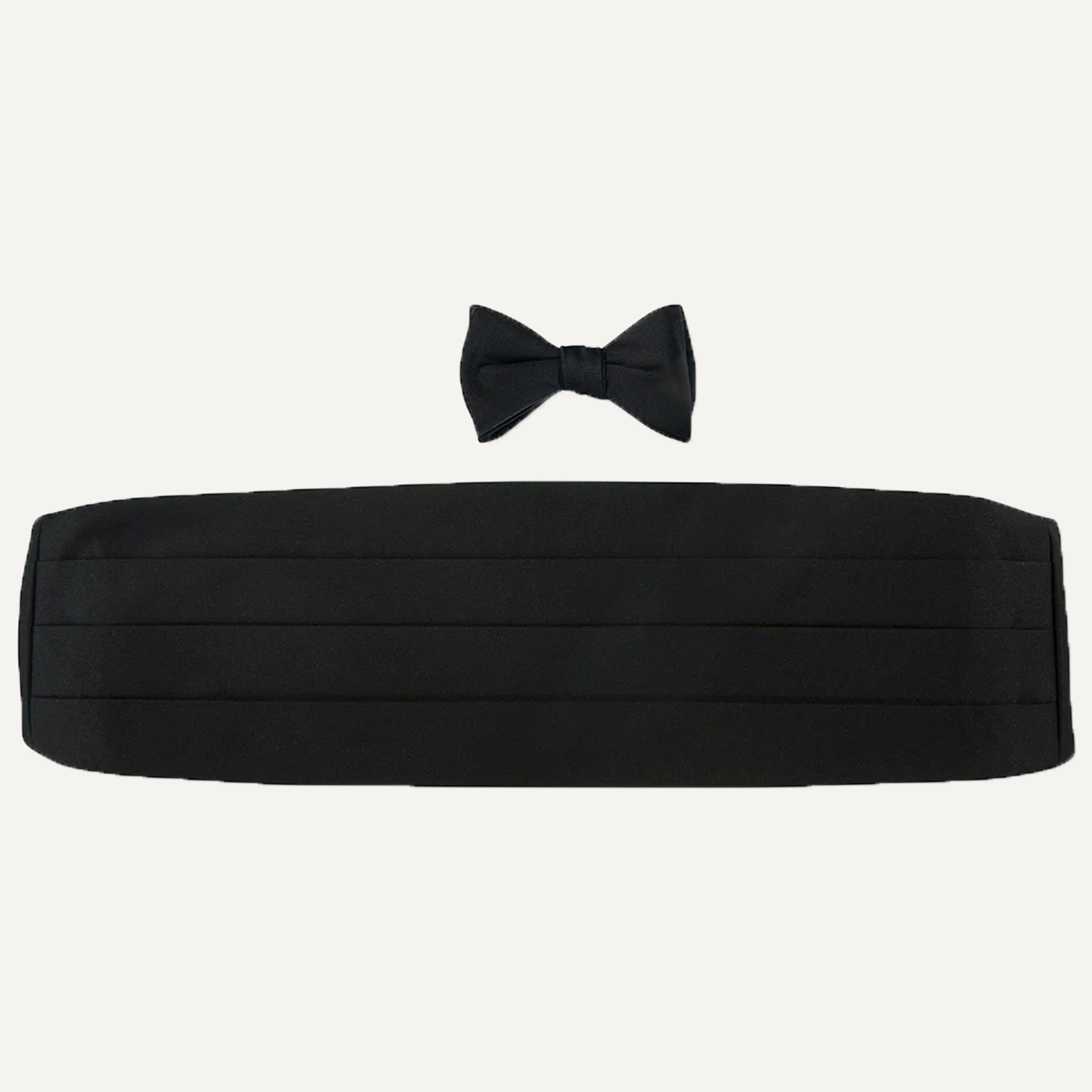 Black Satin Bow Tie & Cummerbund Set