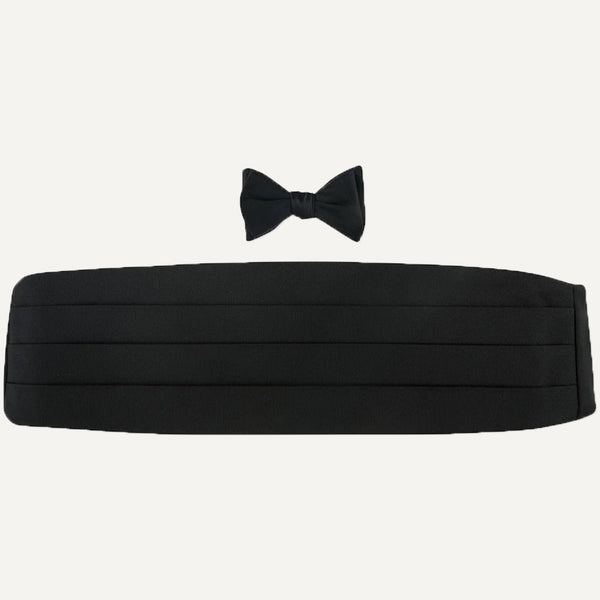 Black Grosgrain Bow Tie & Cummerbund Set Junior's