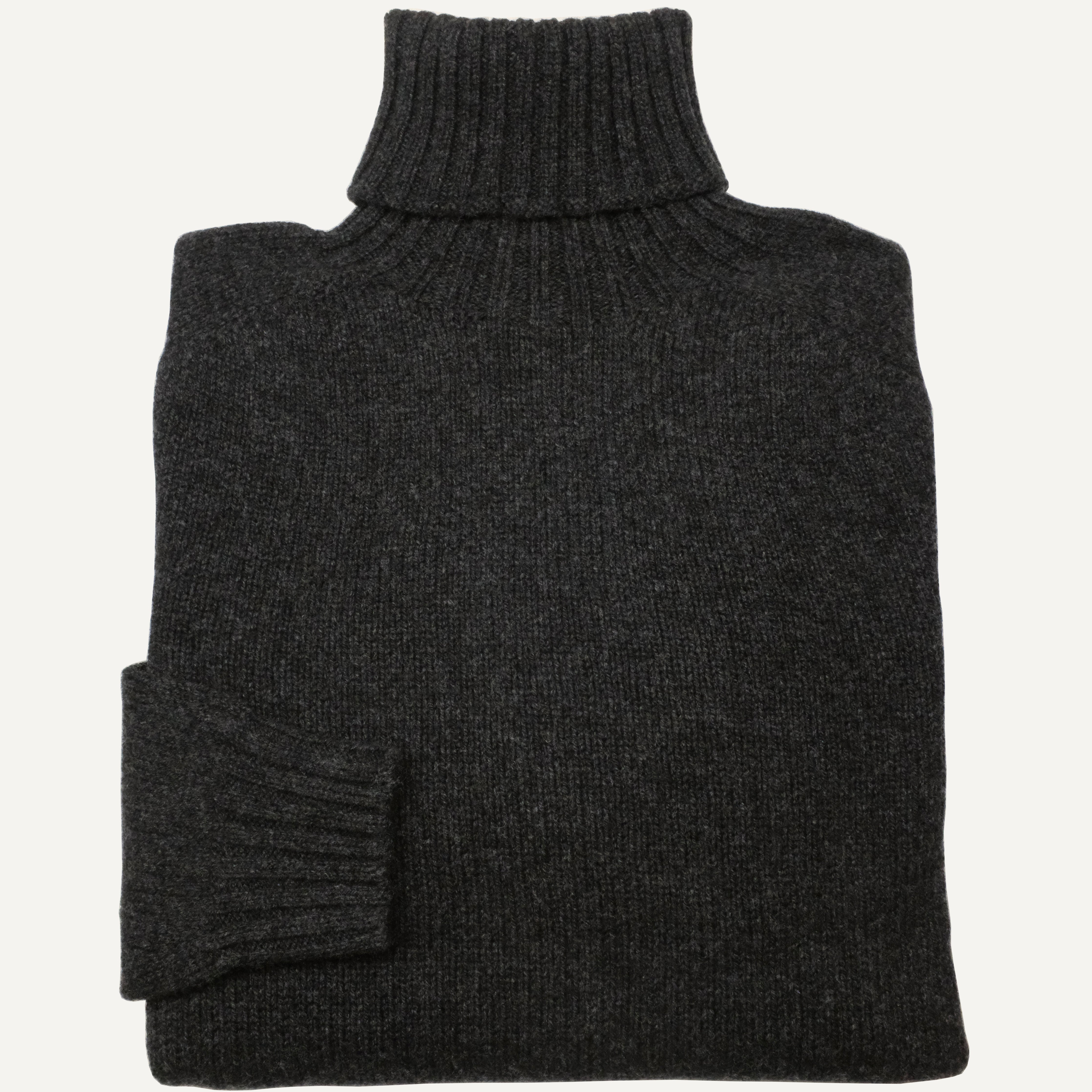 Charcoal Scottish Lambswool Rollneck Sweater