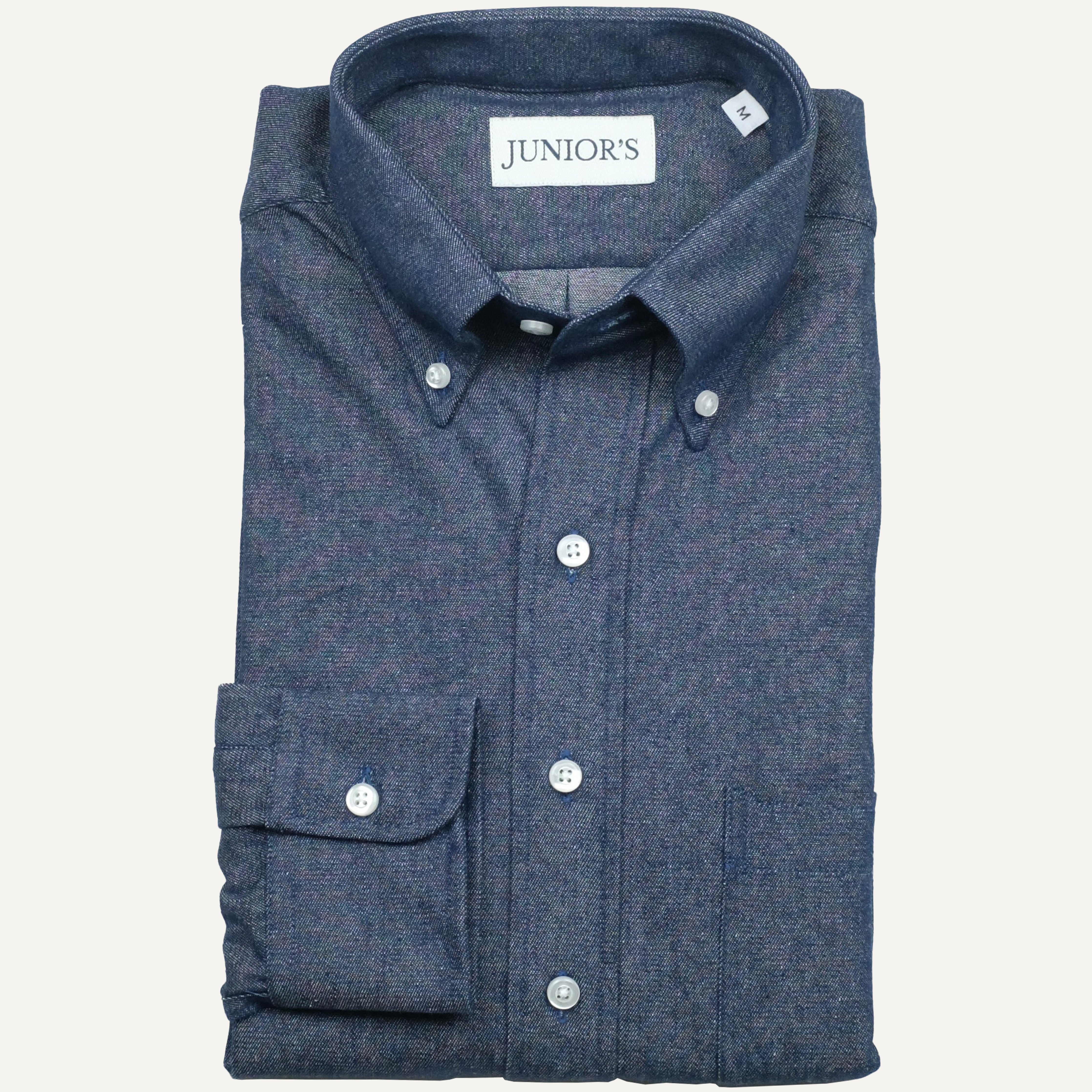 Navy Denim Button-Down Sport Shirt