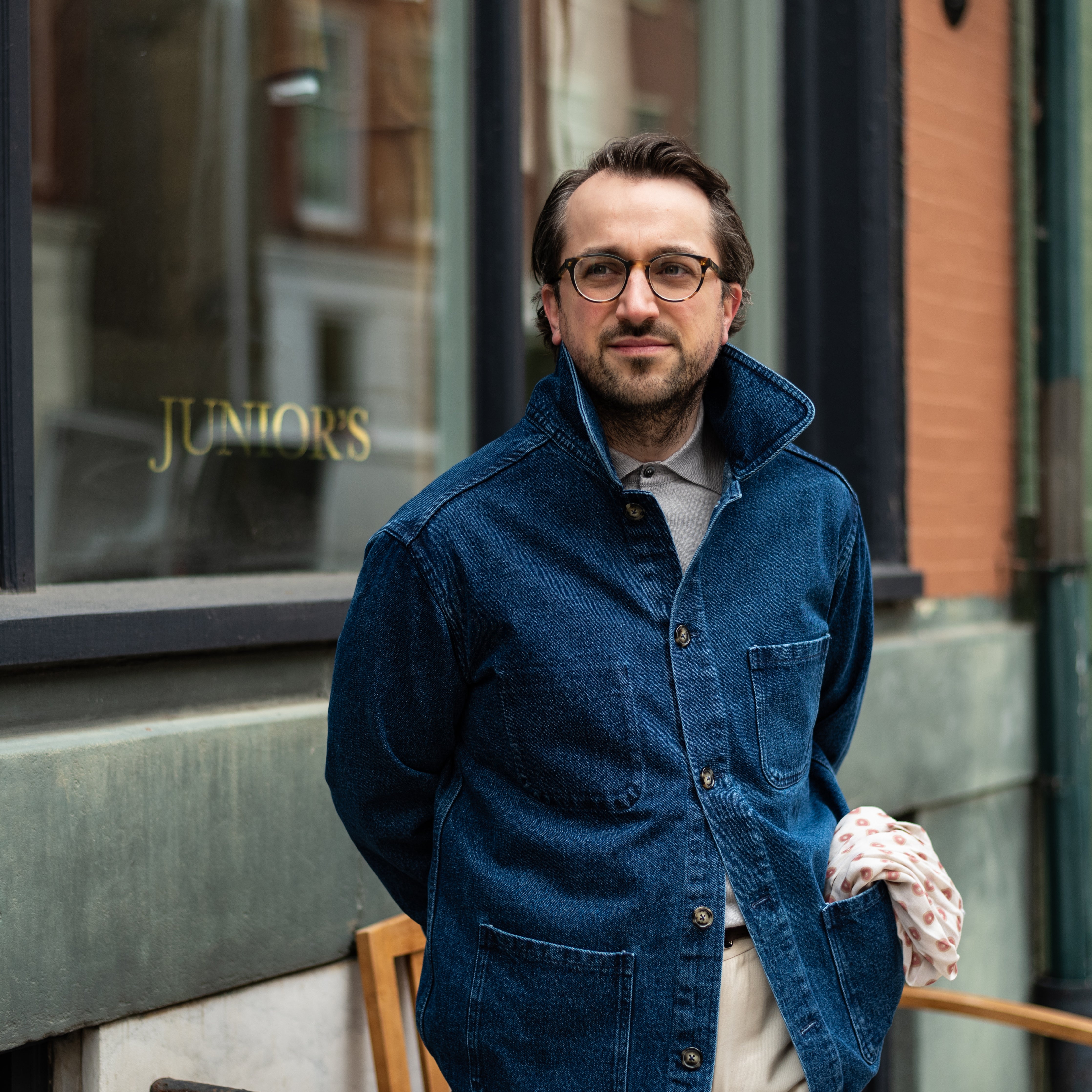 Denim Medium Wash Cotton Work Jacket EU 46 - Main Image