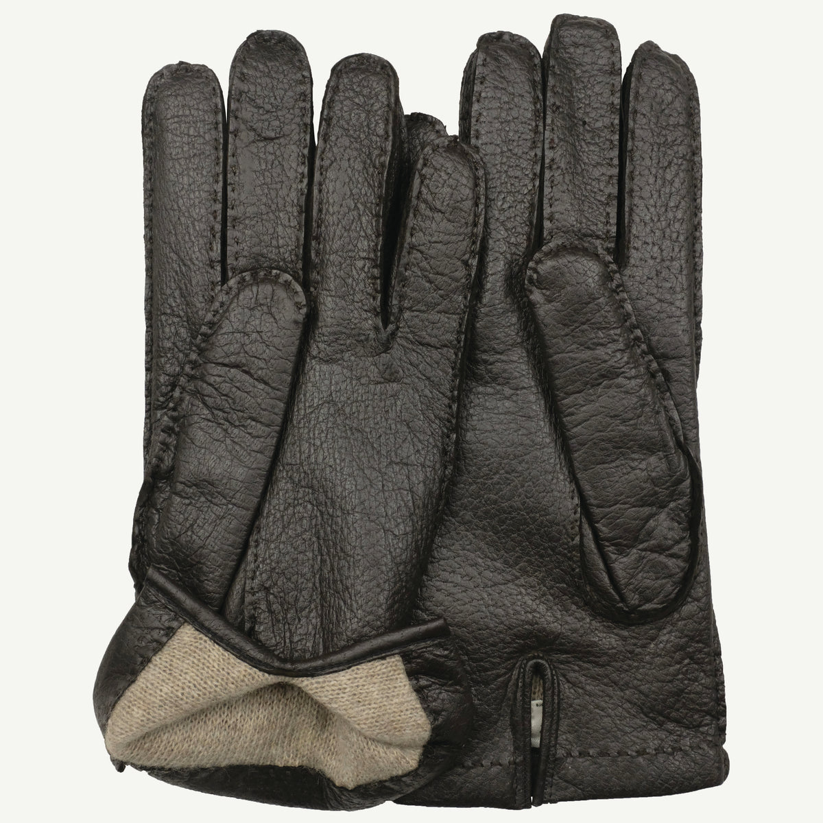 Dark Brown Peccary Leather Gloves