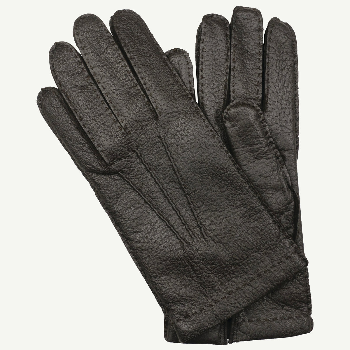 Dark Brown Peccary Leather Gloves