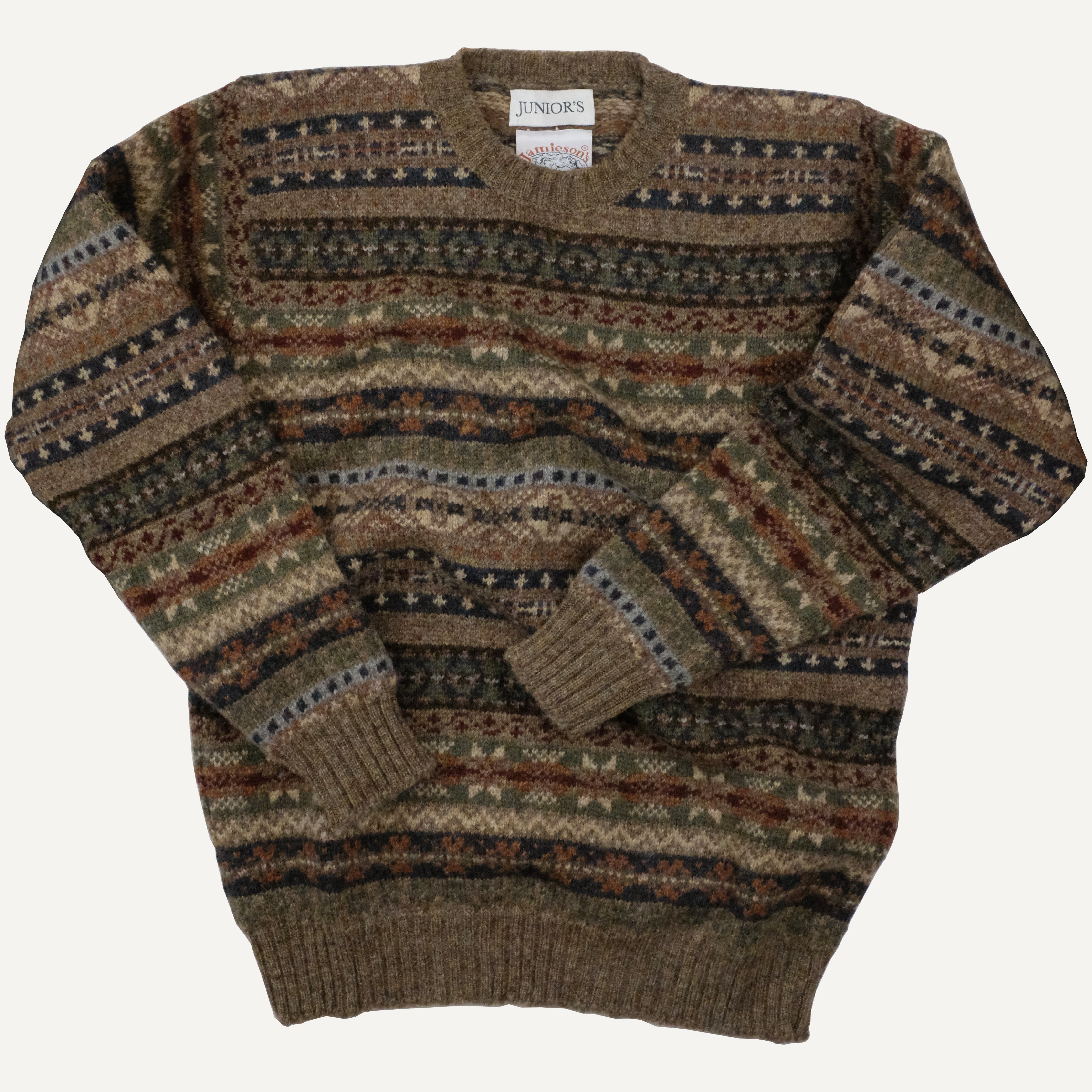 Oak Fair Isle Shetland Crewneck Sweater
