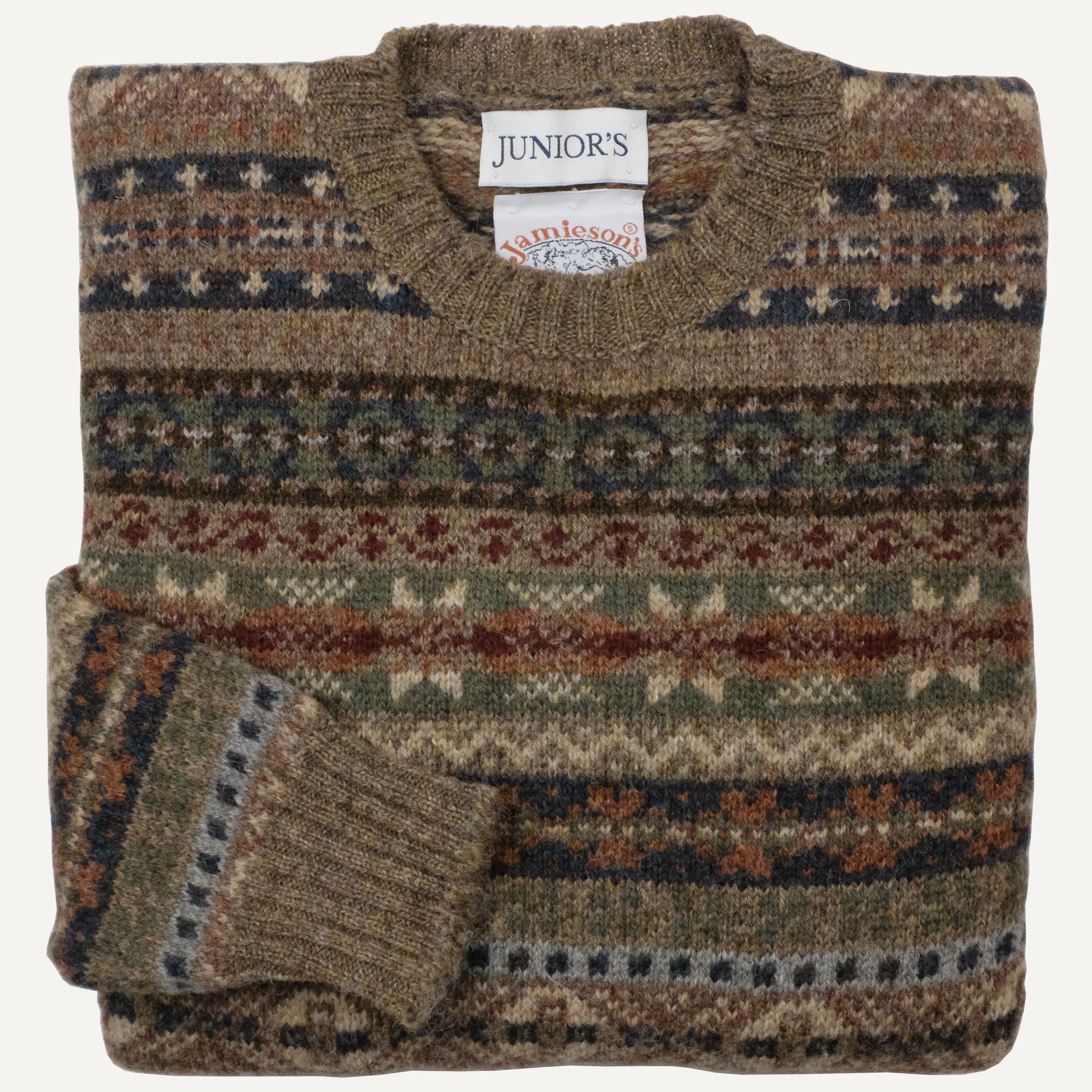 Oak Fair Isle Shetland Crewneck Sweater