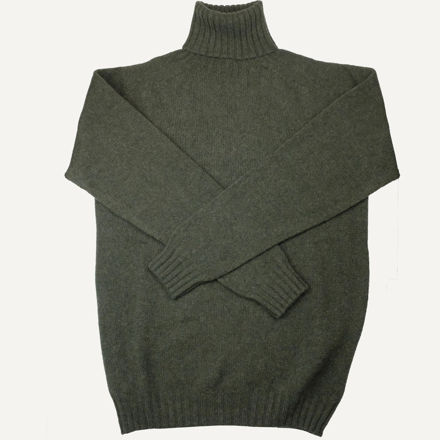 Loden Scottish Lambswool Rollneck Sweater