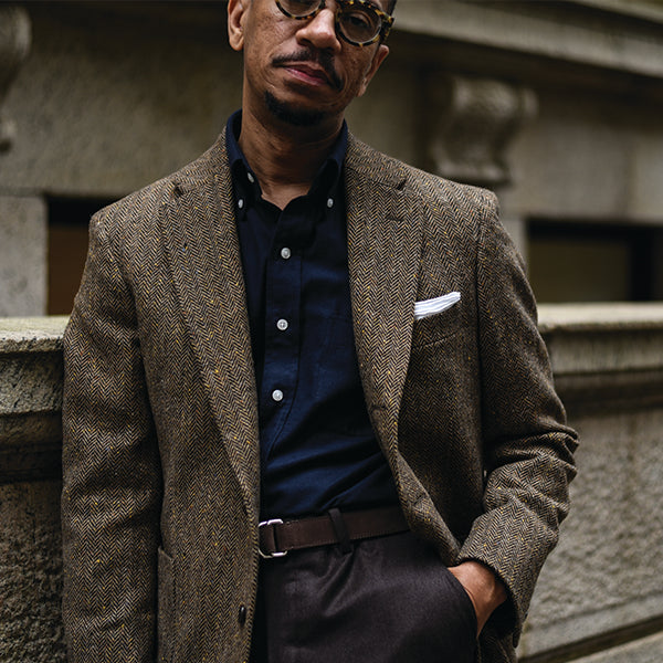 Brown Donegal Herringbone Tweed Sport Coat