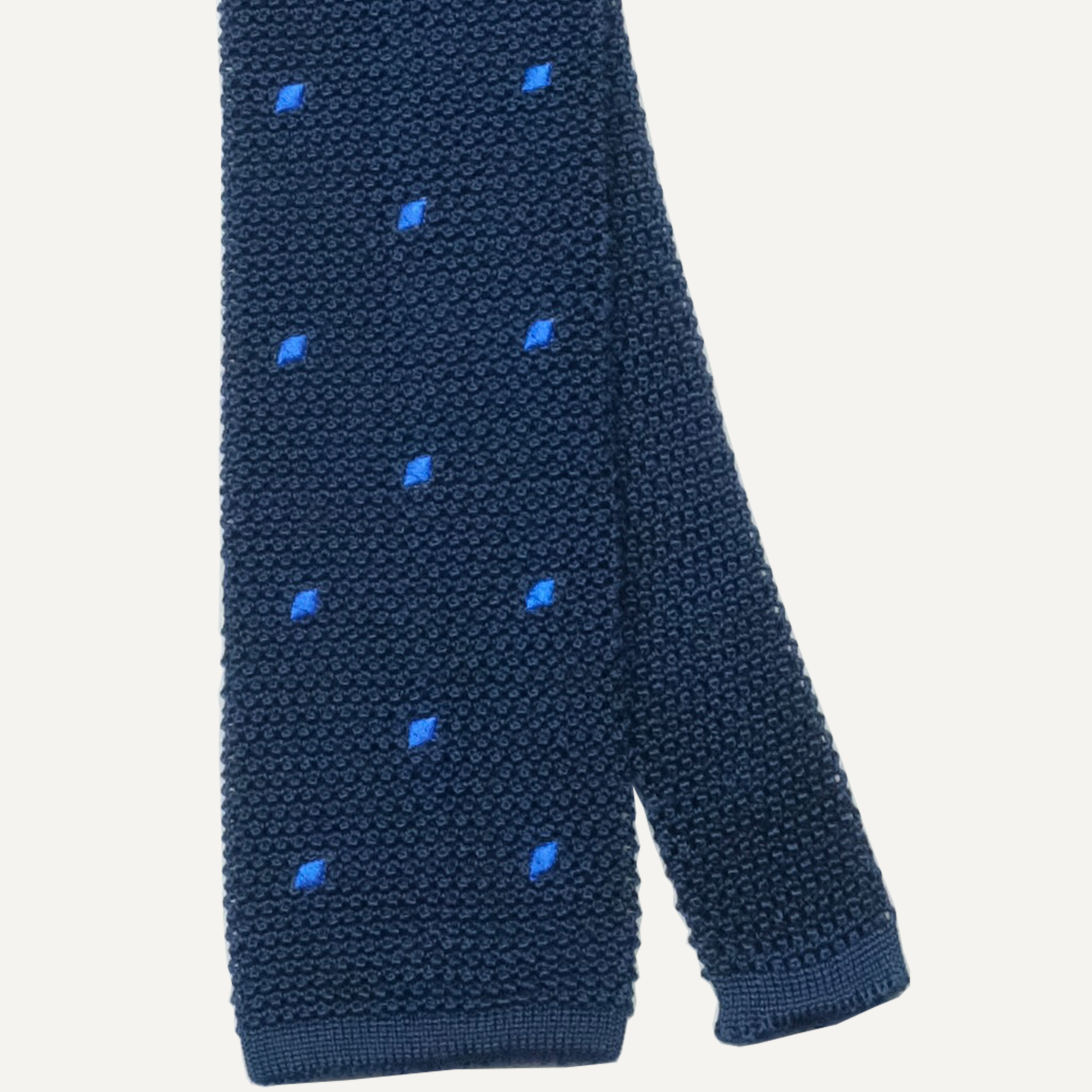 青紺 美品 BORRELLI Cotton knit tie 青紺 美品 BORRELLI Cotton knit tie Navy Blue Polyester