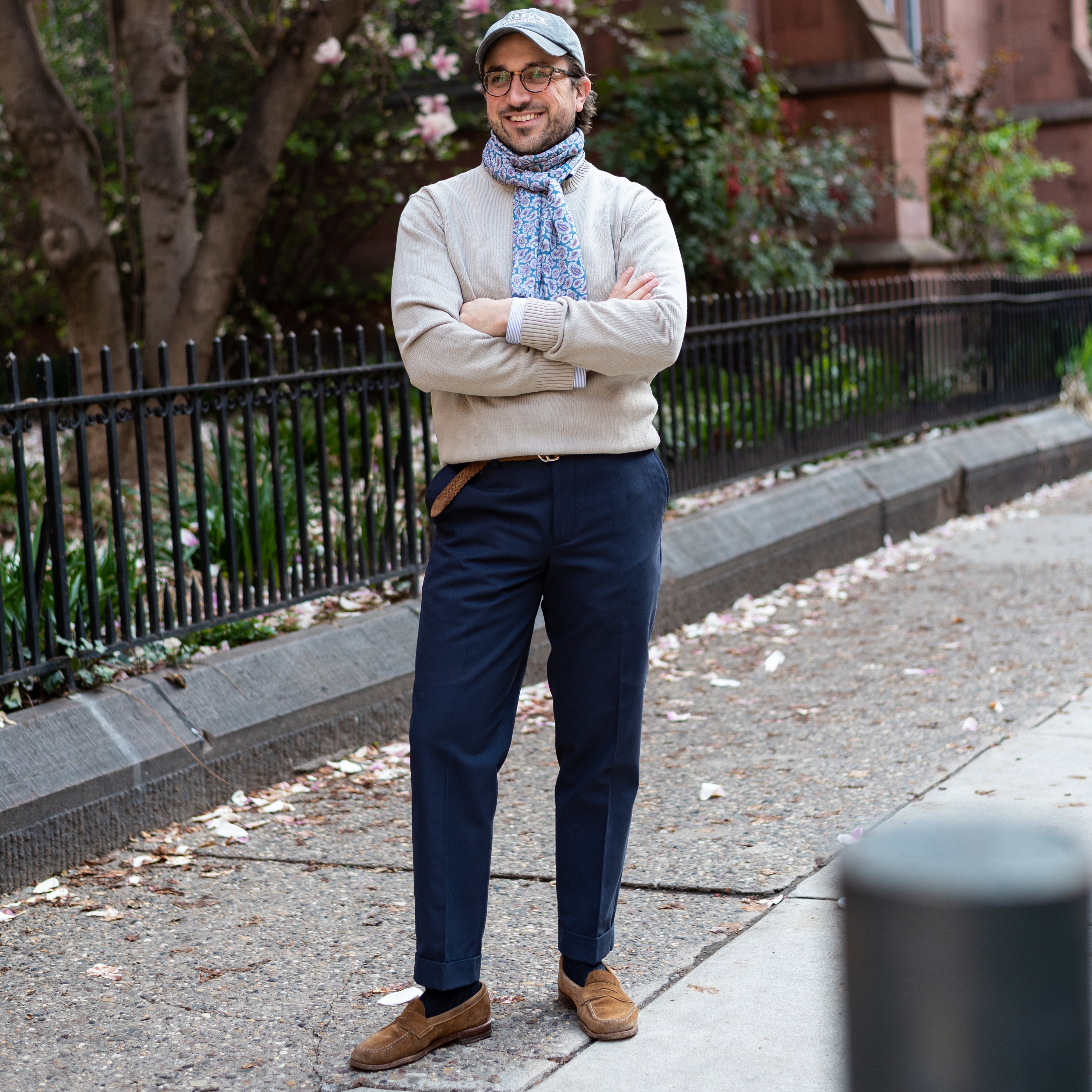 Navy Cotton Canvas Trouser