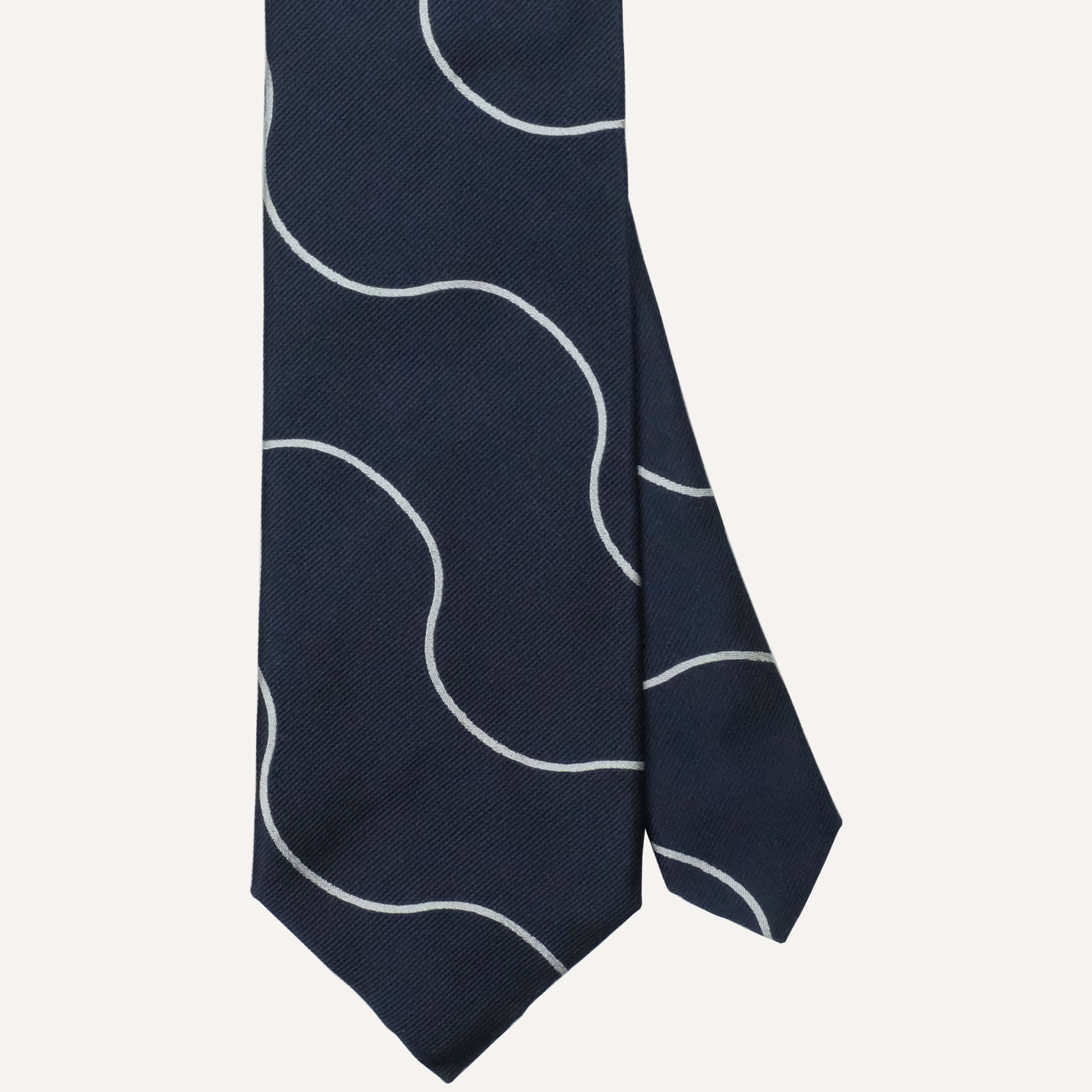 Navy Curved Stripe Tie