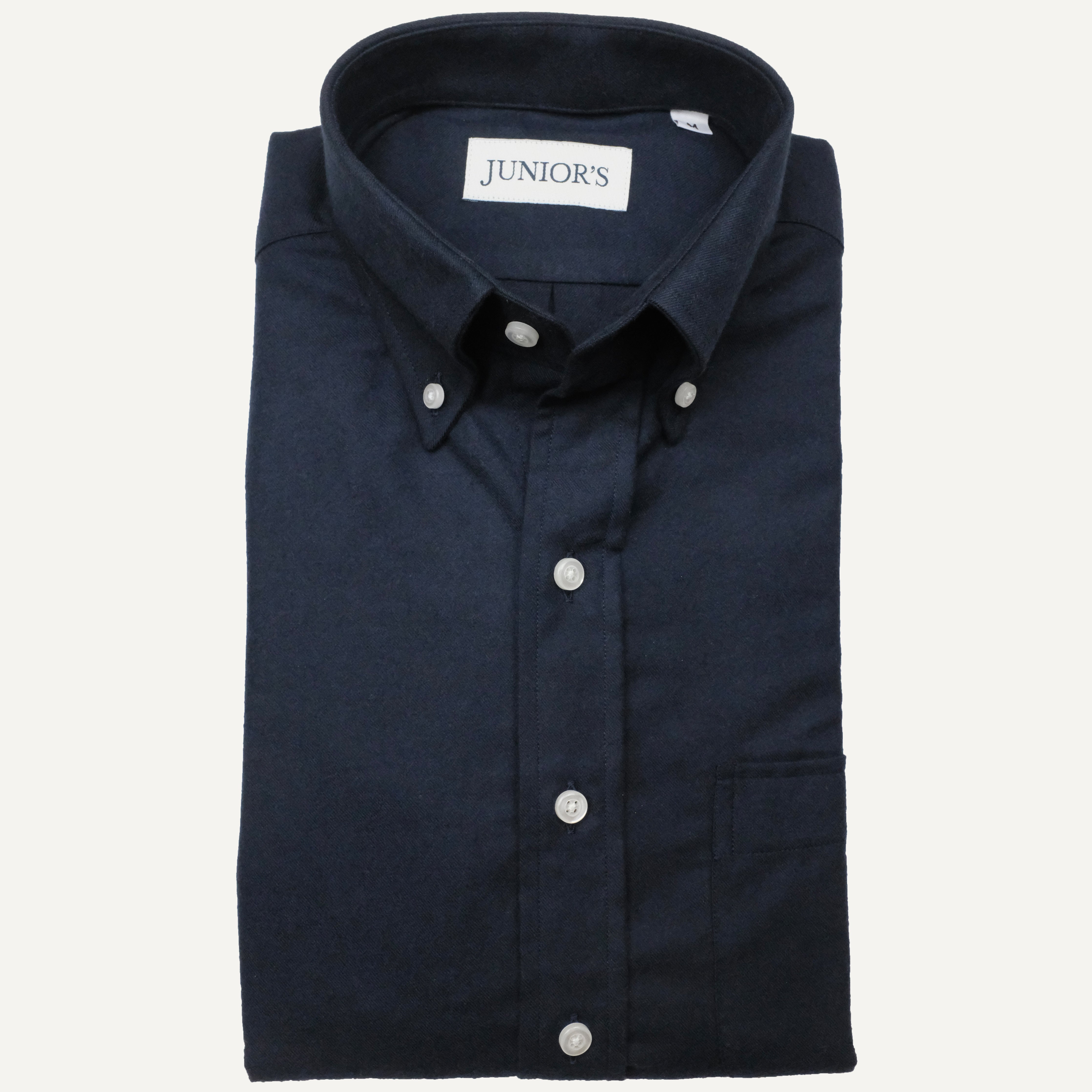 Navy Flannel Button-Down Sport Shirt