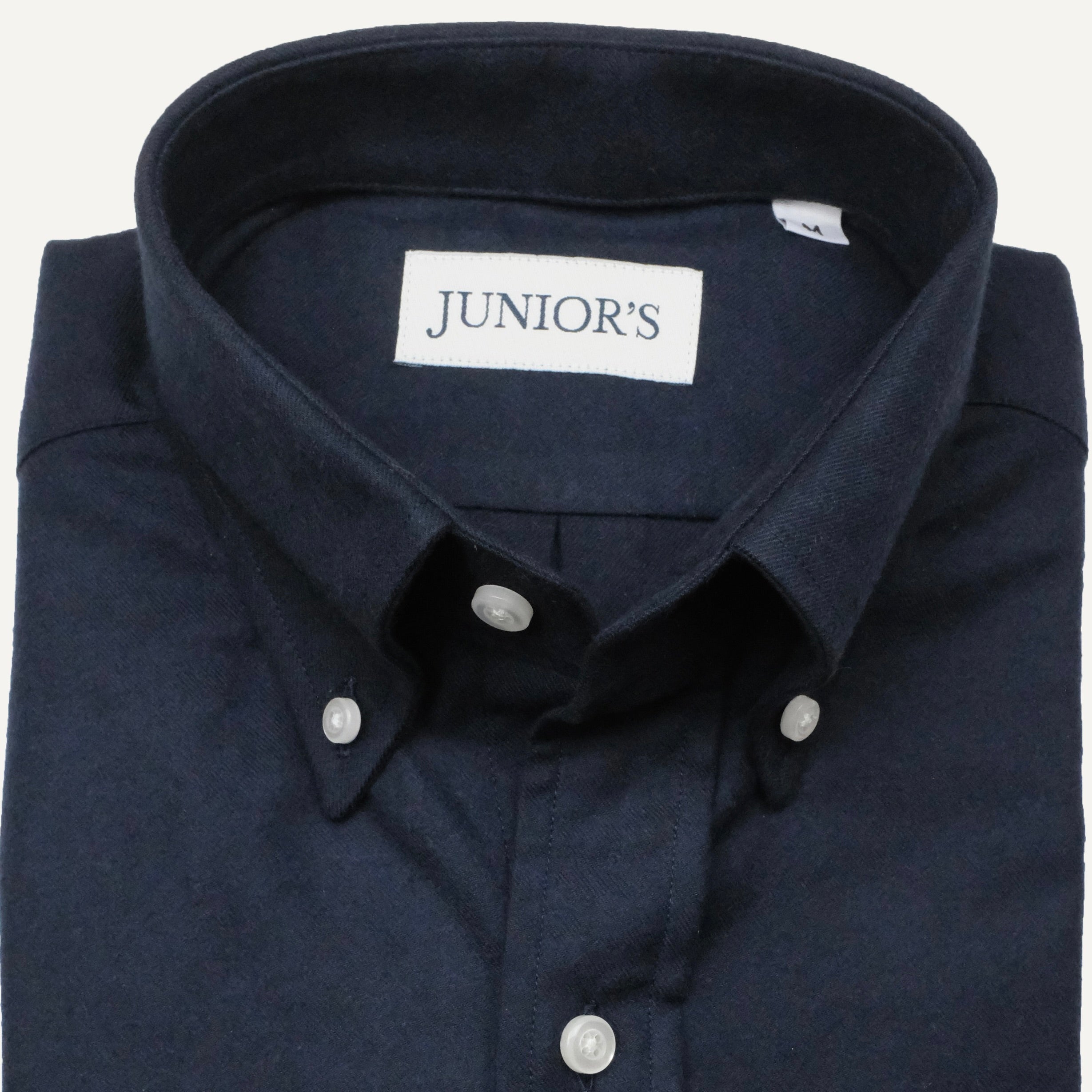 Navy Flannel Button-Down Sport Shirt