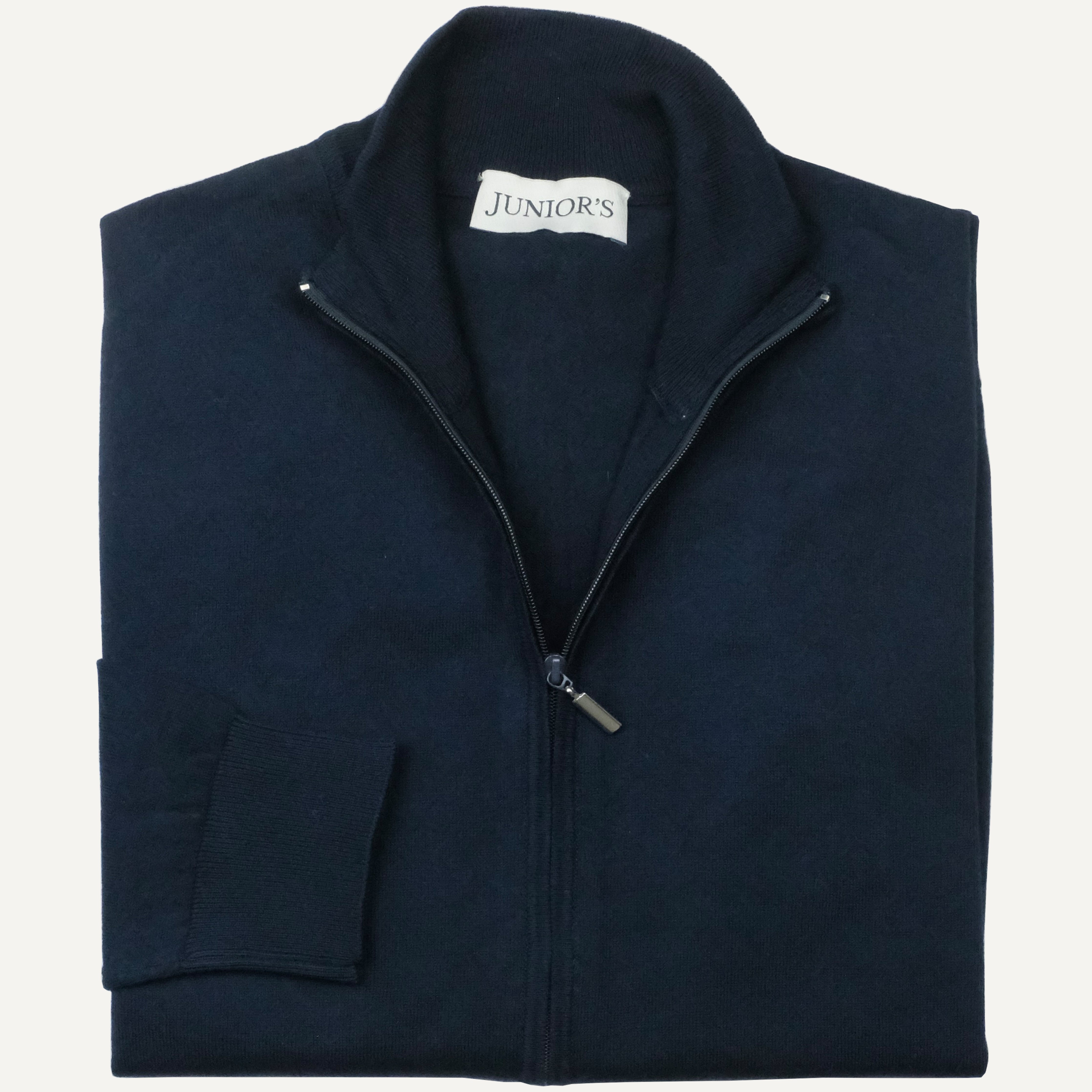 Navy Cotton & Cashmere Full Zip