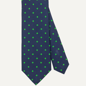 Navy & Green Dot Tie