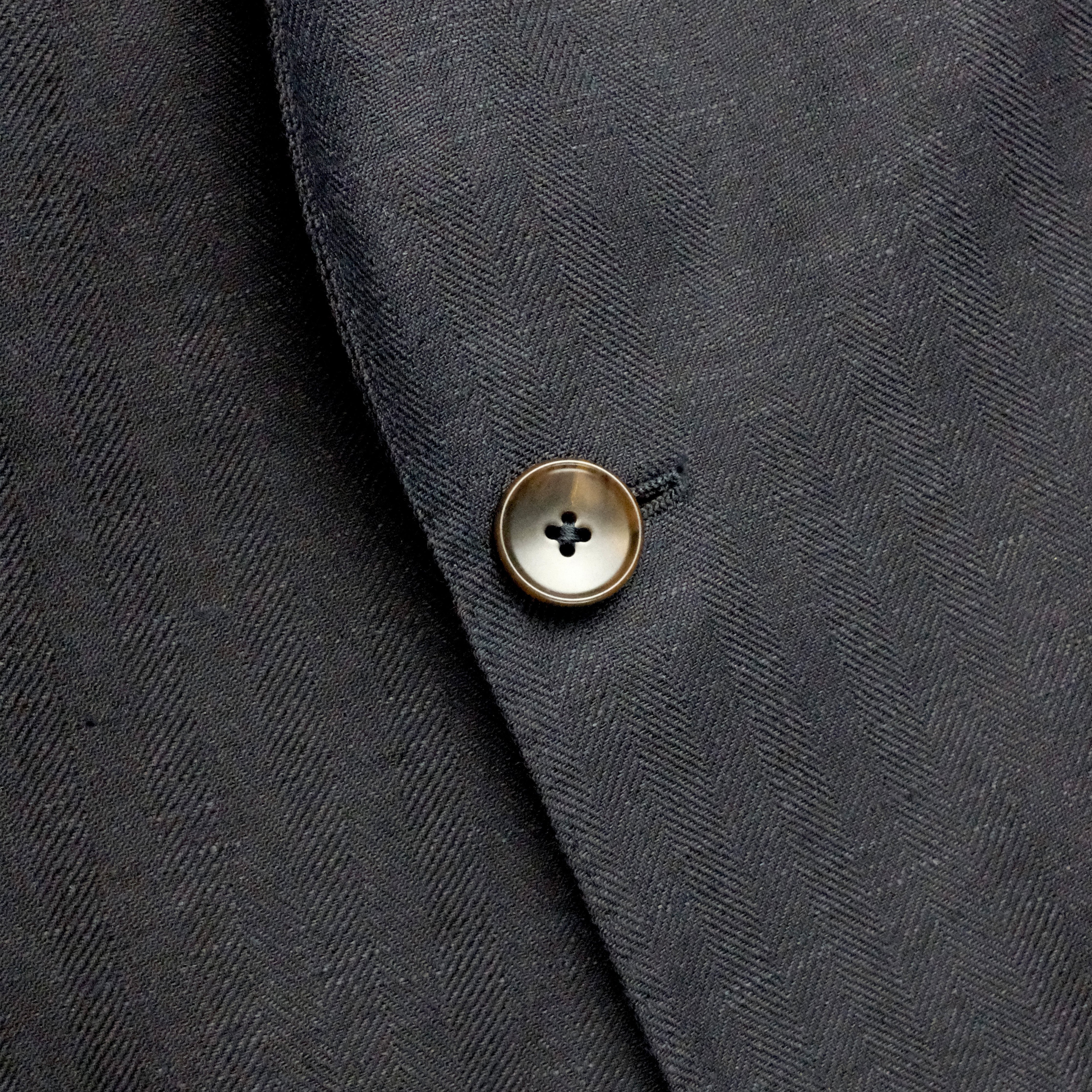 Navy Herringbone Wool & Linen Sport Coat