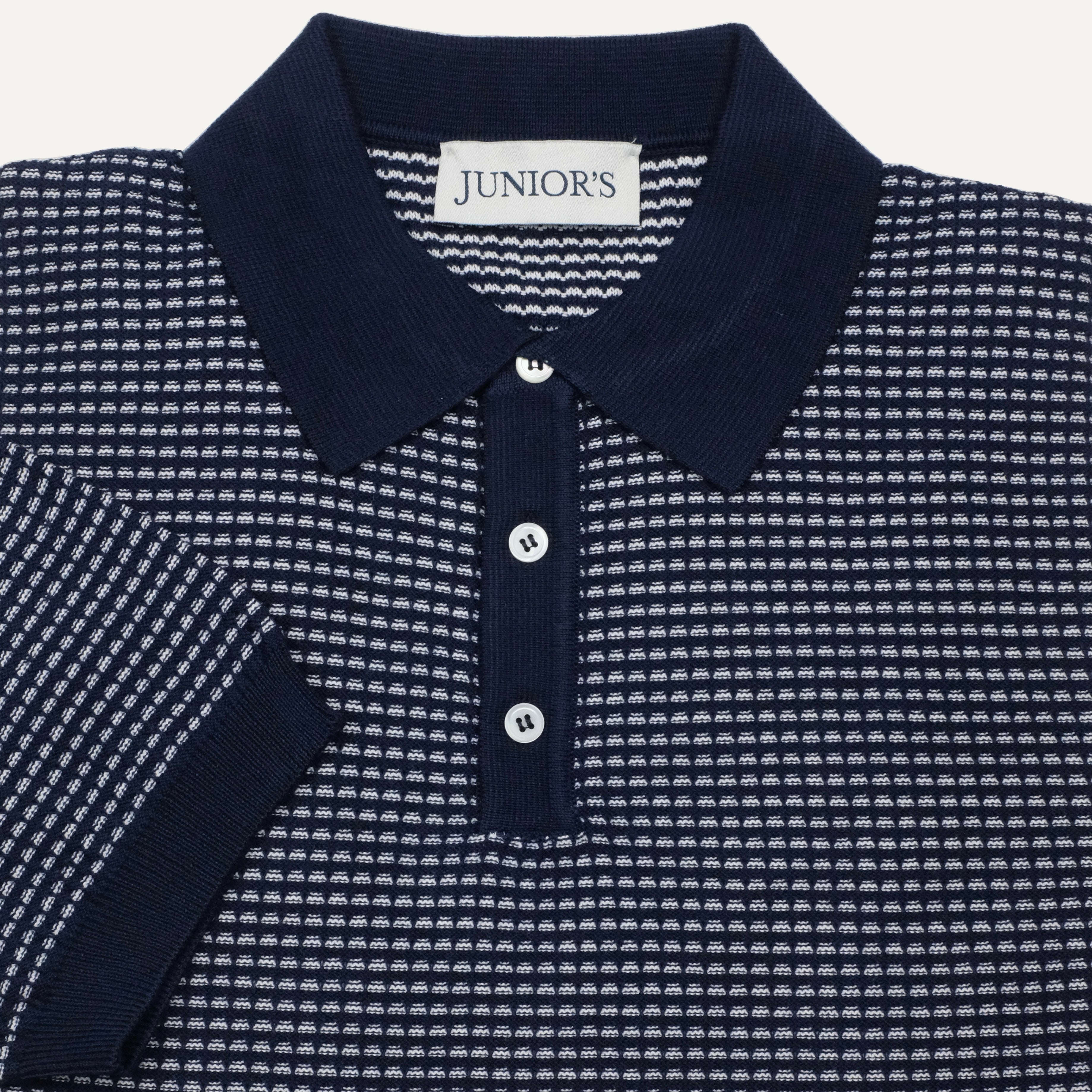 【新品】8gshoot LOGO JACQUARD KNIT POLO ネイビー Navy Jacquard Cotton Polo