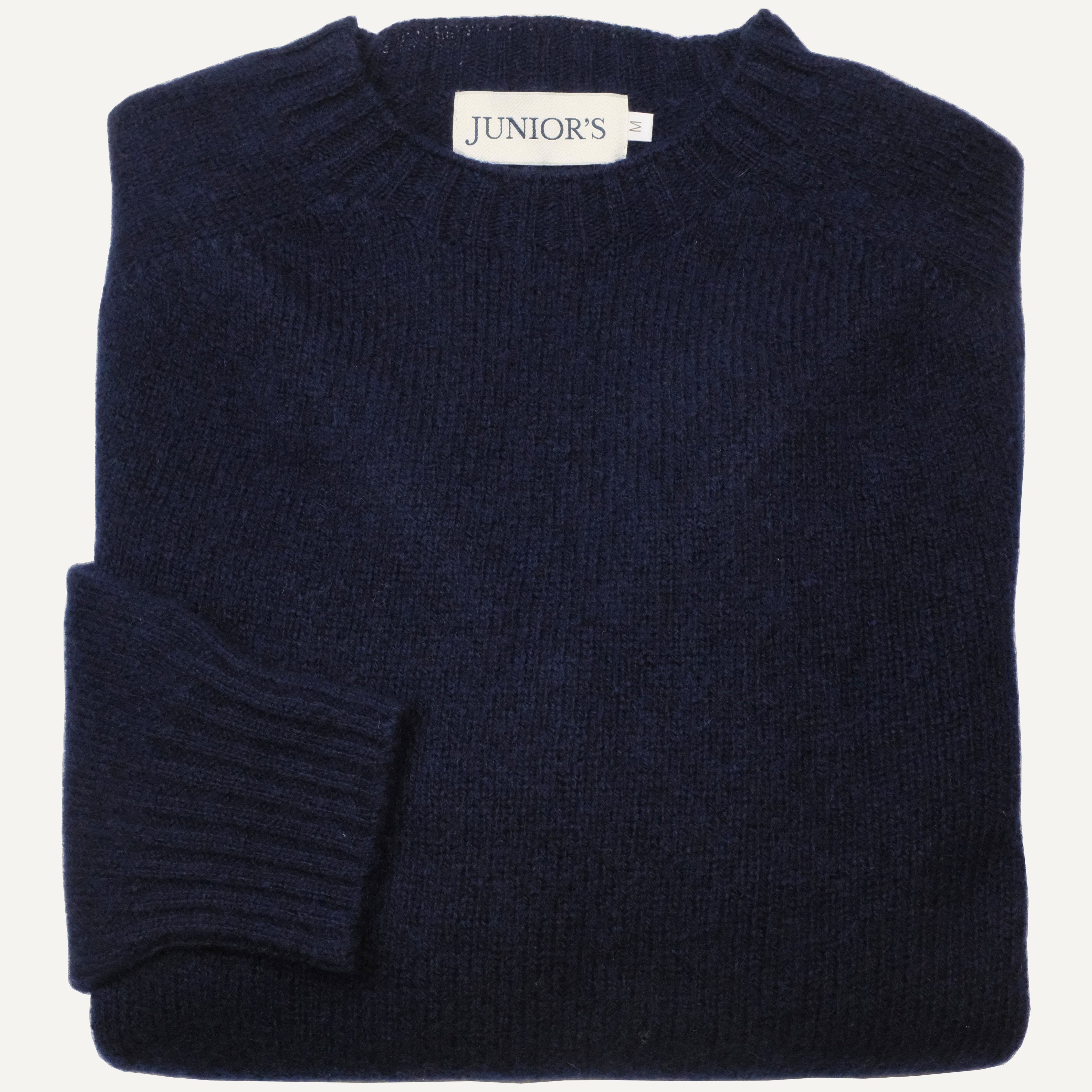Navy Scottish Shetland Crewneck Sweater