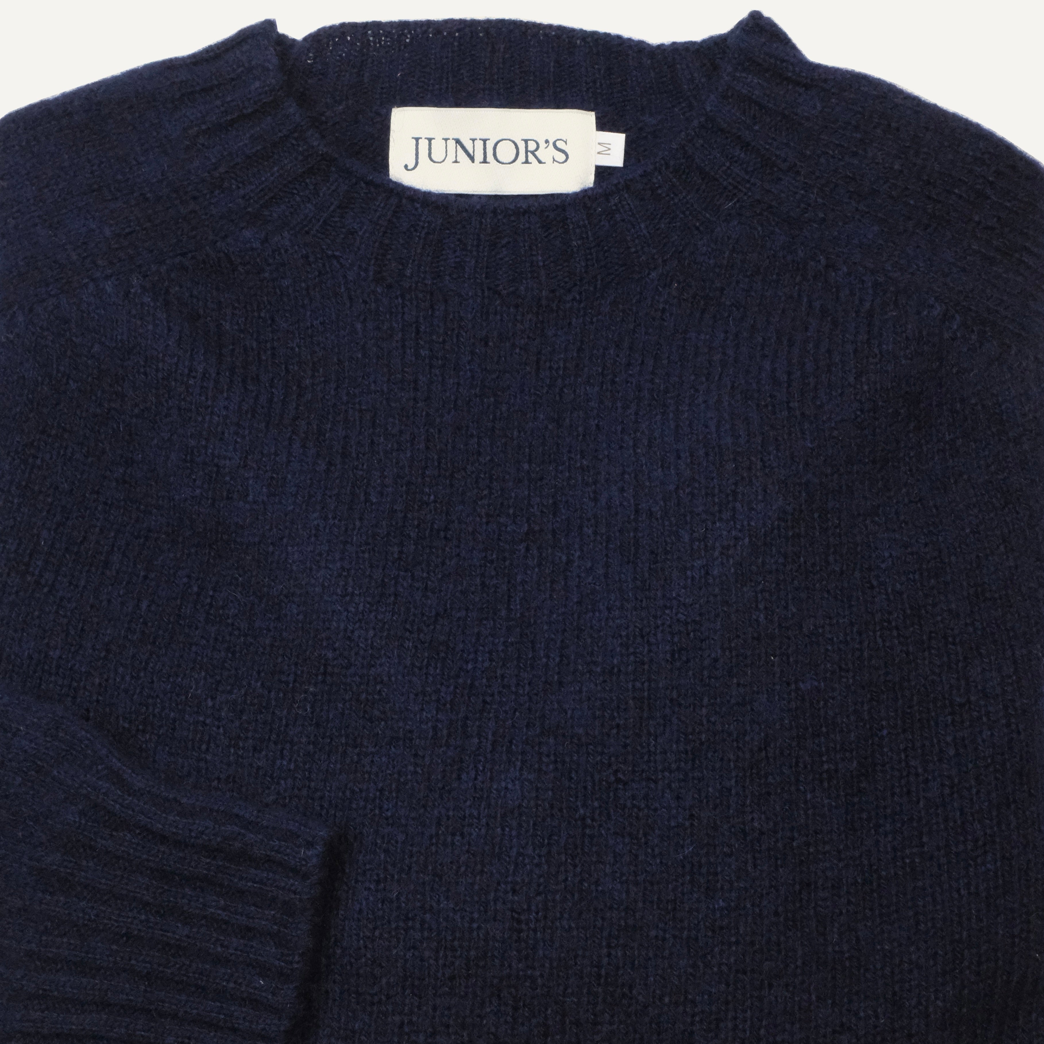 Navy Scottish Shetland Crewneck Sweater