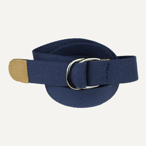Navy Surcingle Cotton D-Ring Belt