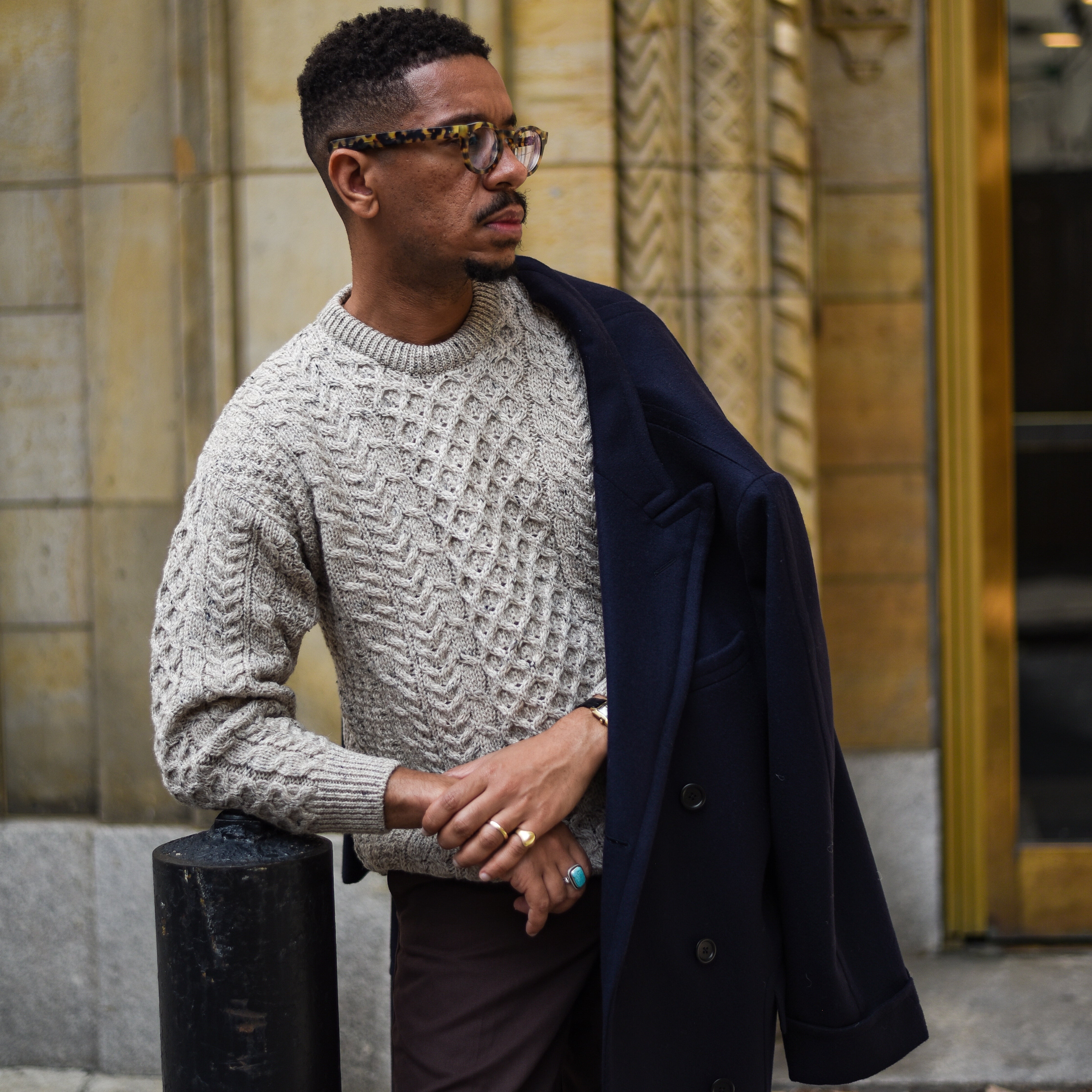 Oatmeal Donegal Irish Fisherman Sweater