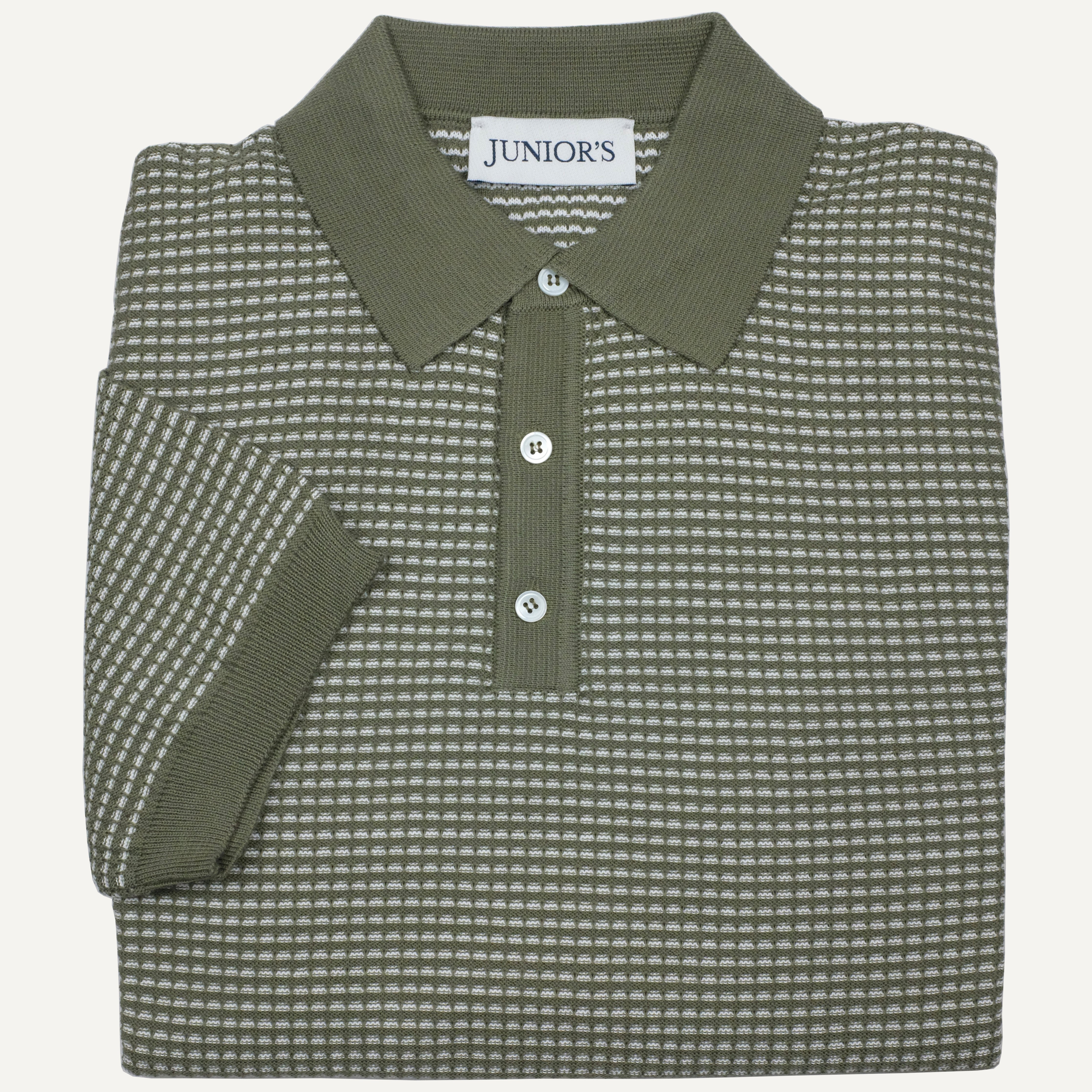 Olive Jacquard Cotton Polo