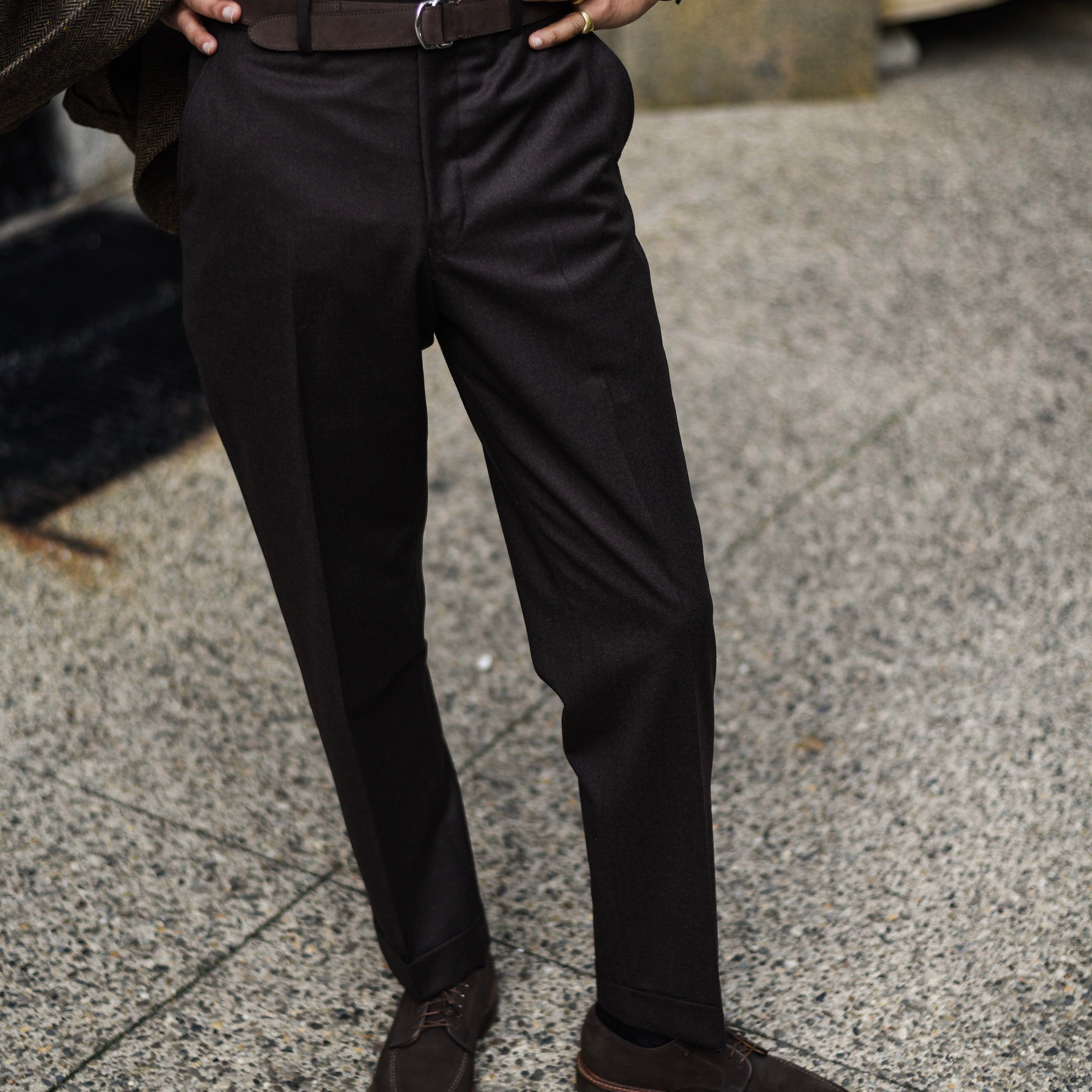 Dark Brown Flannel Dress Trouser