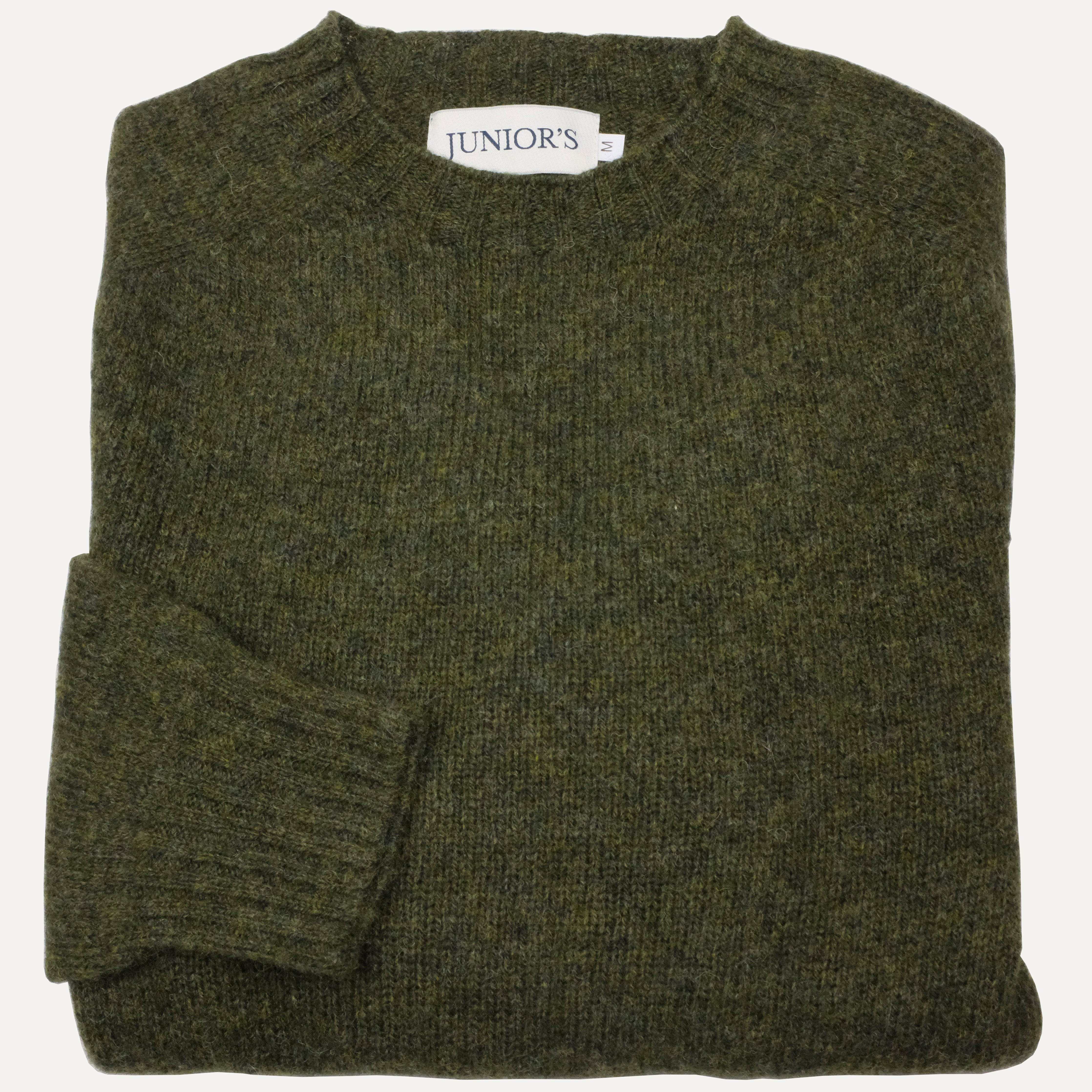 Pine Scottish Shetland Crewneck Sweater