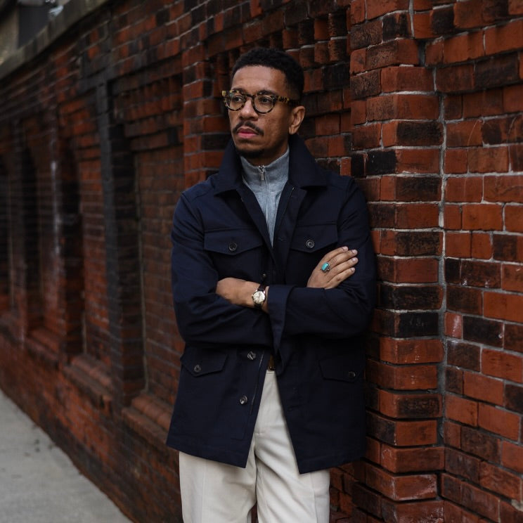 Navy Tennyson Cotton Field Jacket