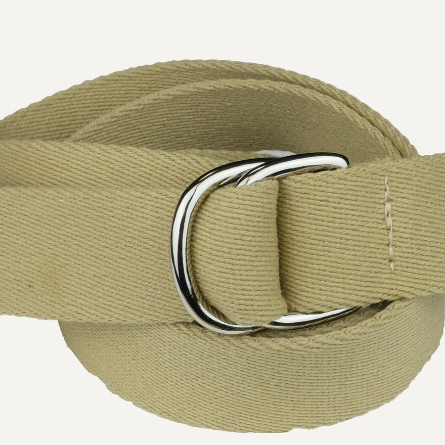 Tan Surcingle Cotton D-Ring Belt