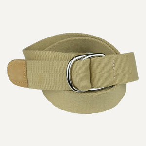 Tan Surcingle Cotton D-Ring Belt