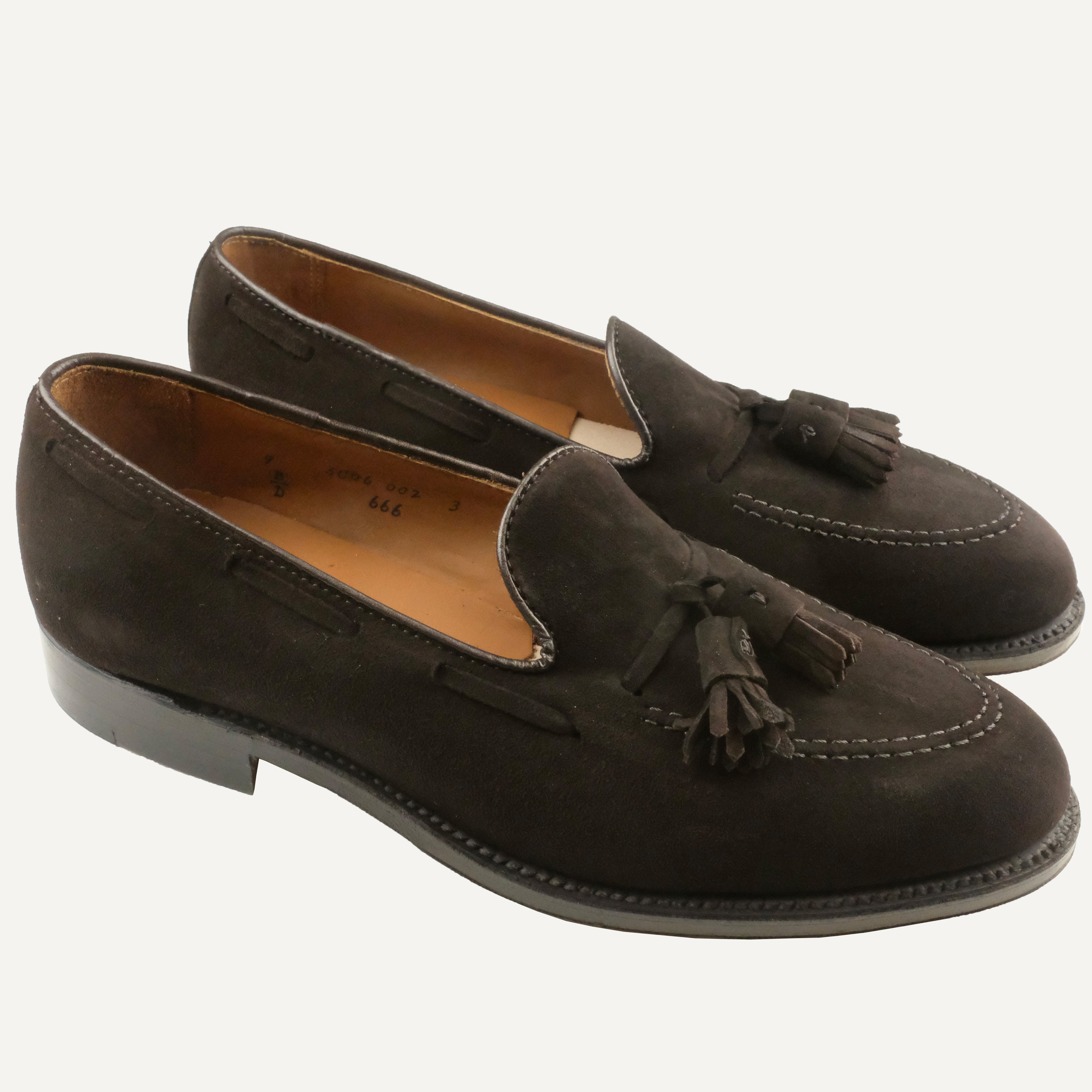 Alden - Mocha Kid Suede Tassel Loafer