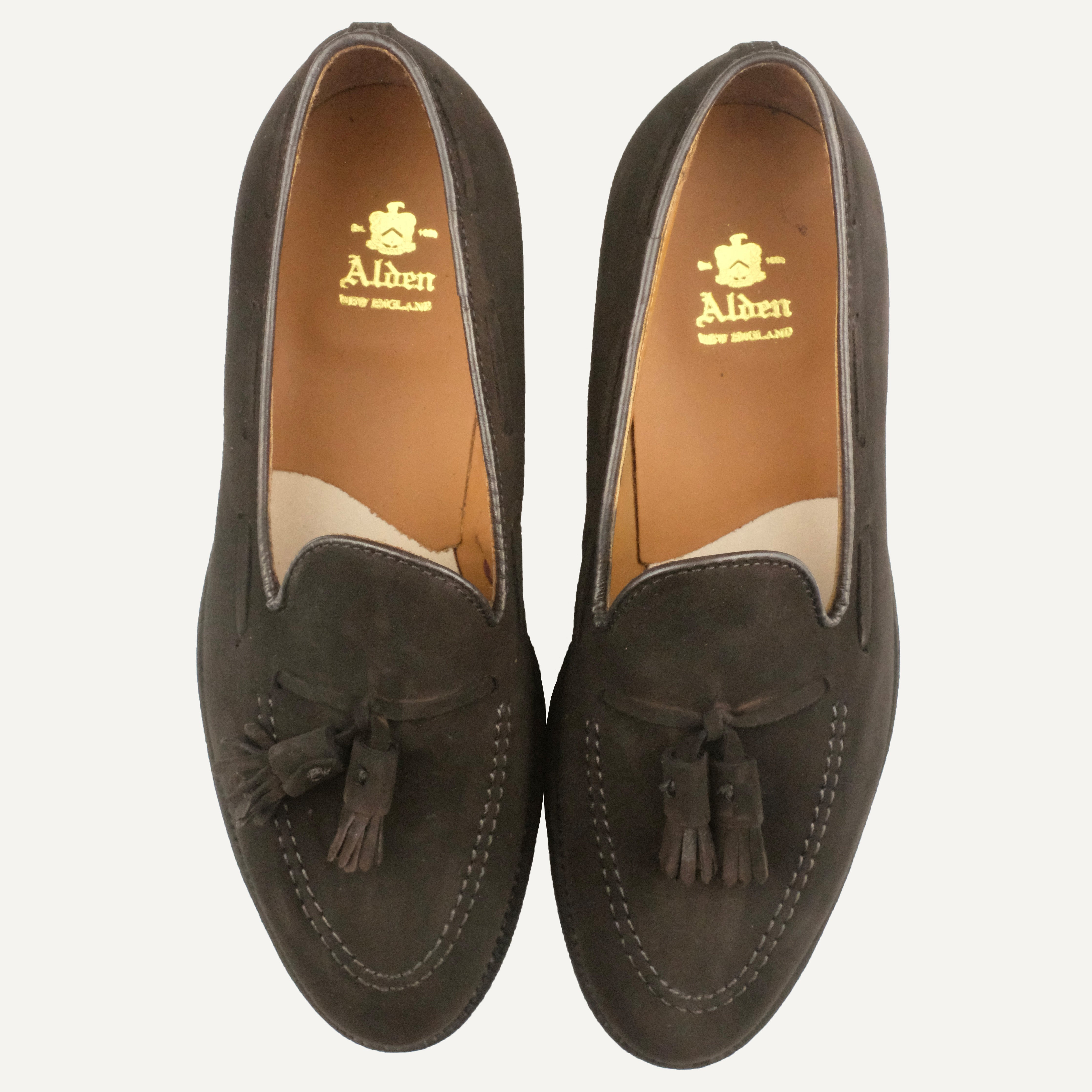 Alden - Mocha Kid Suede Tassel Loafer