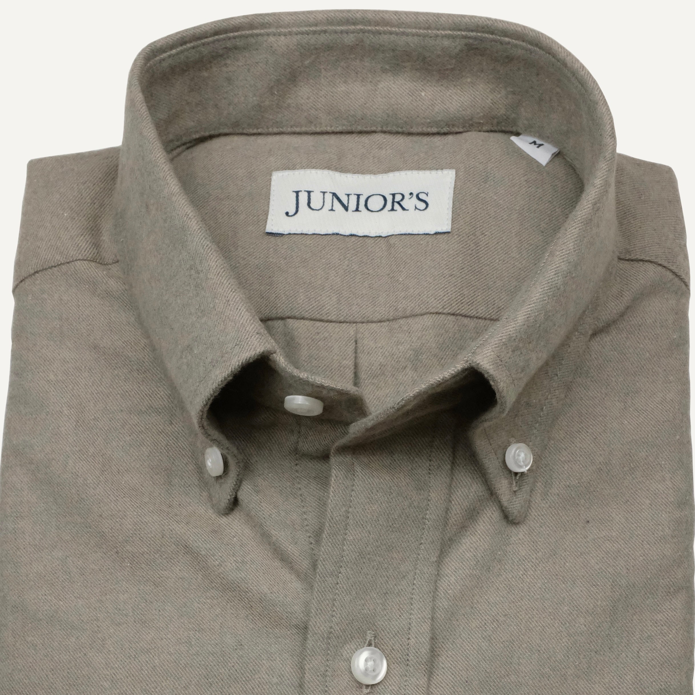 Taupe Flannel Button-Down Sport Shirt