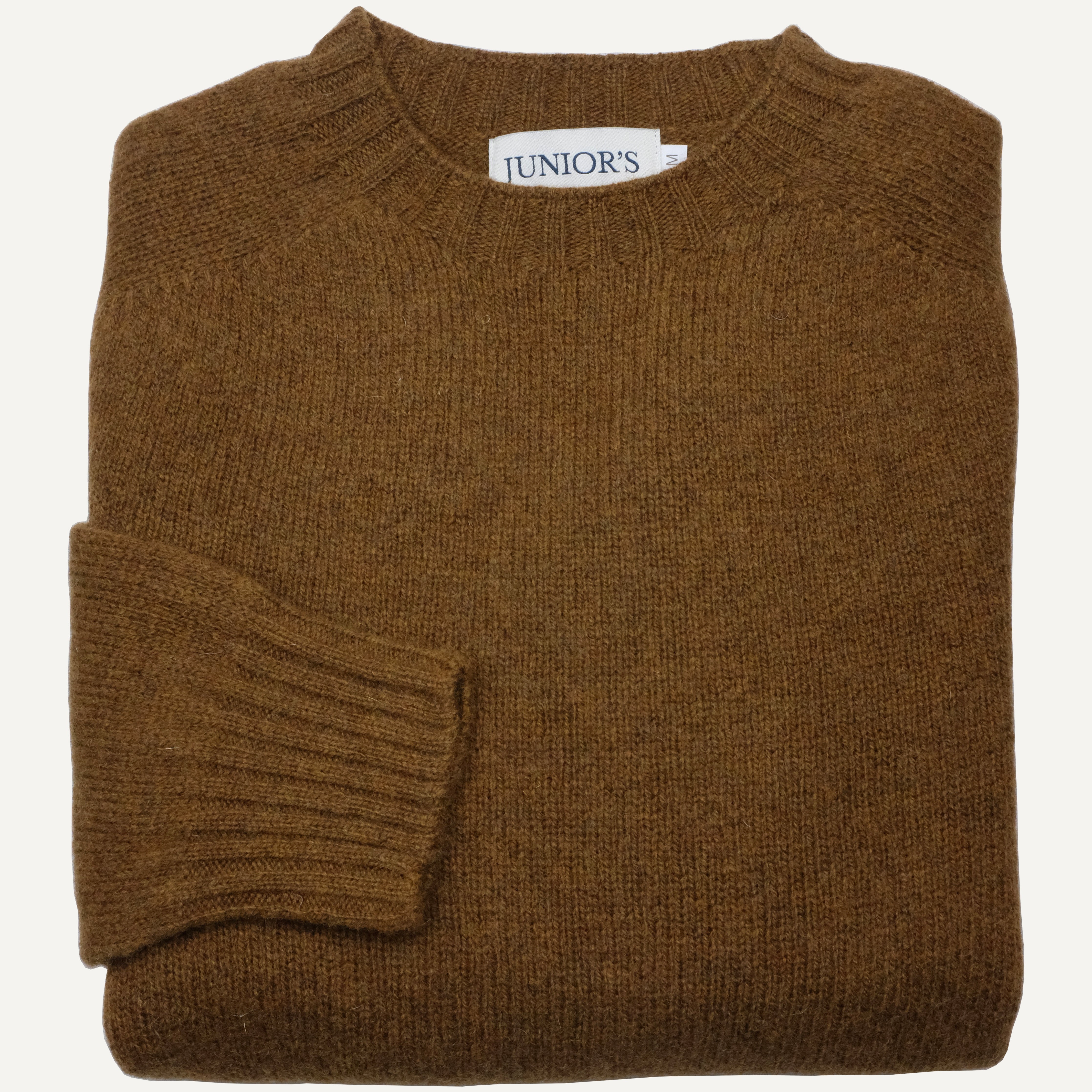 Walnut Scottish Shetland Crewneck Sweater