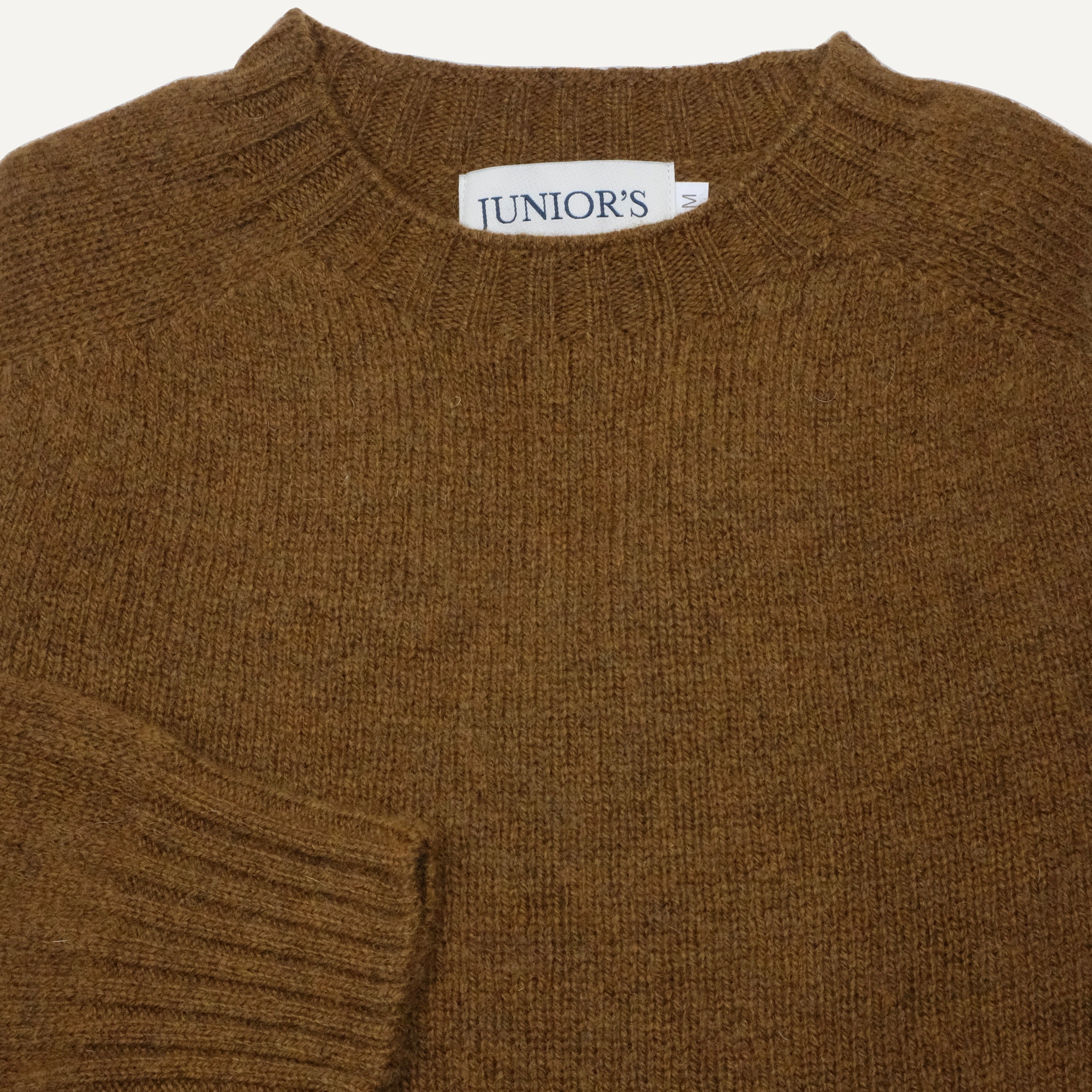 Walnut Scottish Shetland Crewneck Sweater