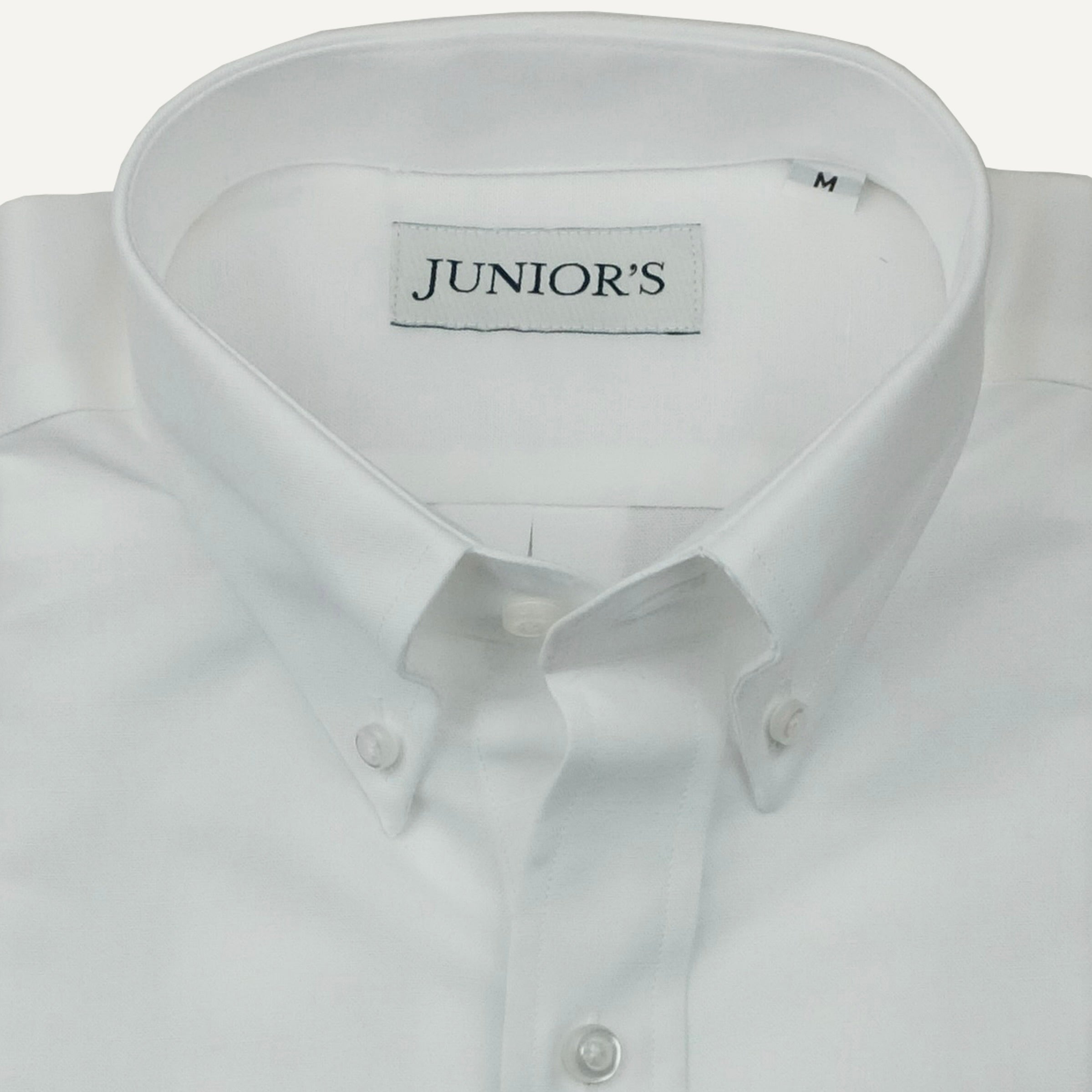 White Cotton & Linen Button-Down Sport Shirt