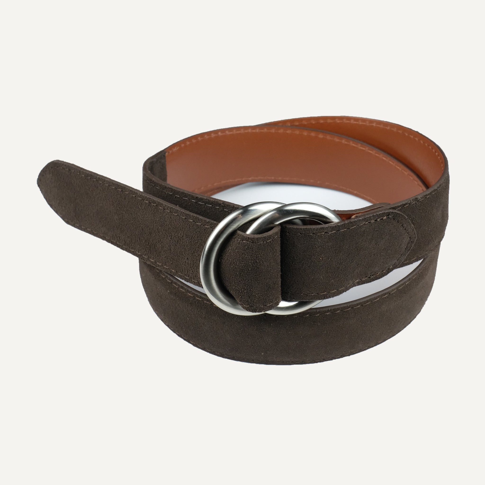 Brown Suede O-Ring Belt - Junior's